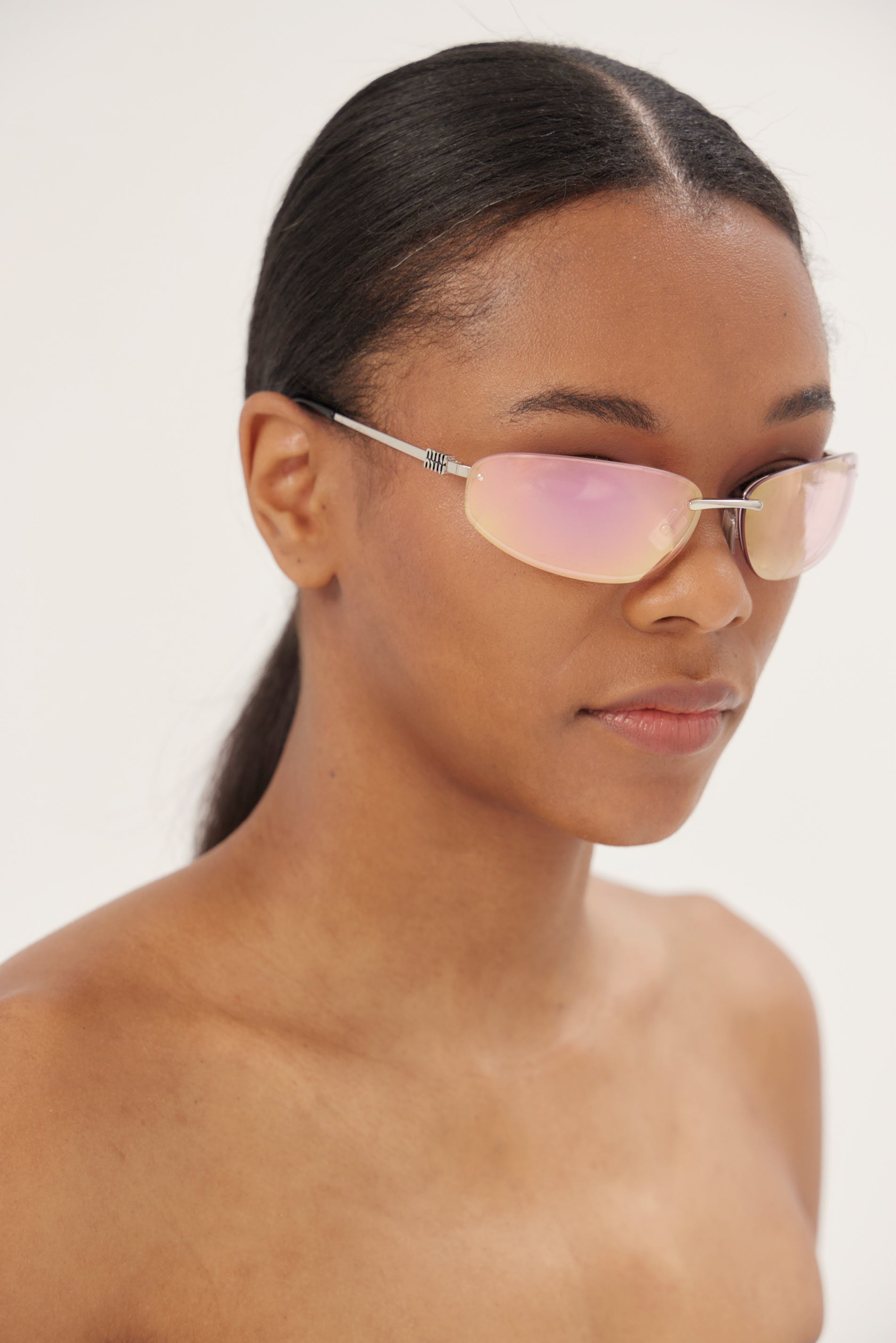 Miu Miu silver and pink sunglasses MU A50S 1BC70J