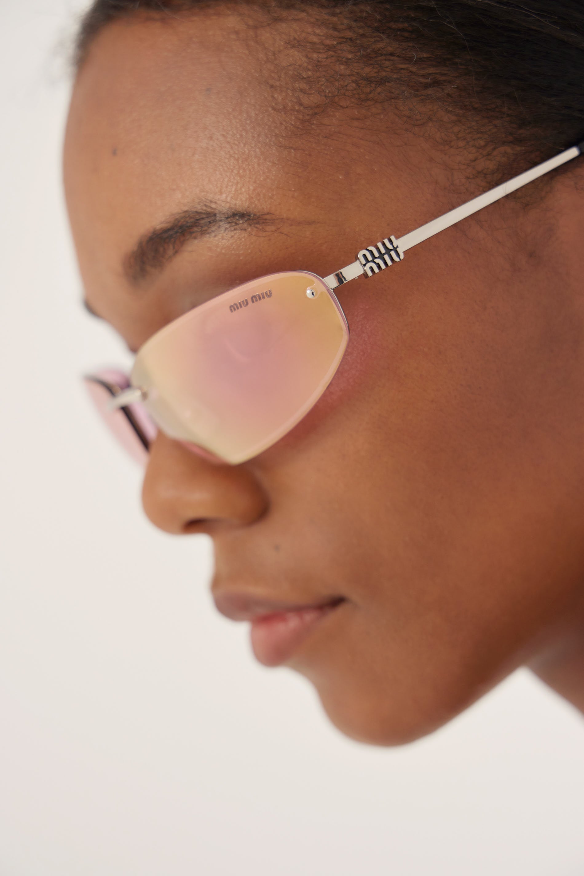 Miu Miu silver and pink sunglasses MU A50S 1BC70J