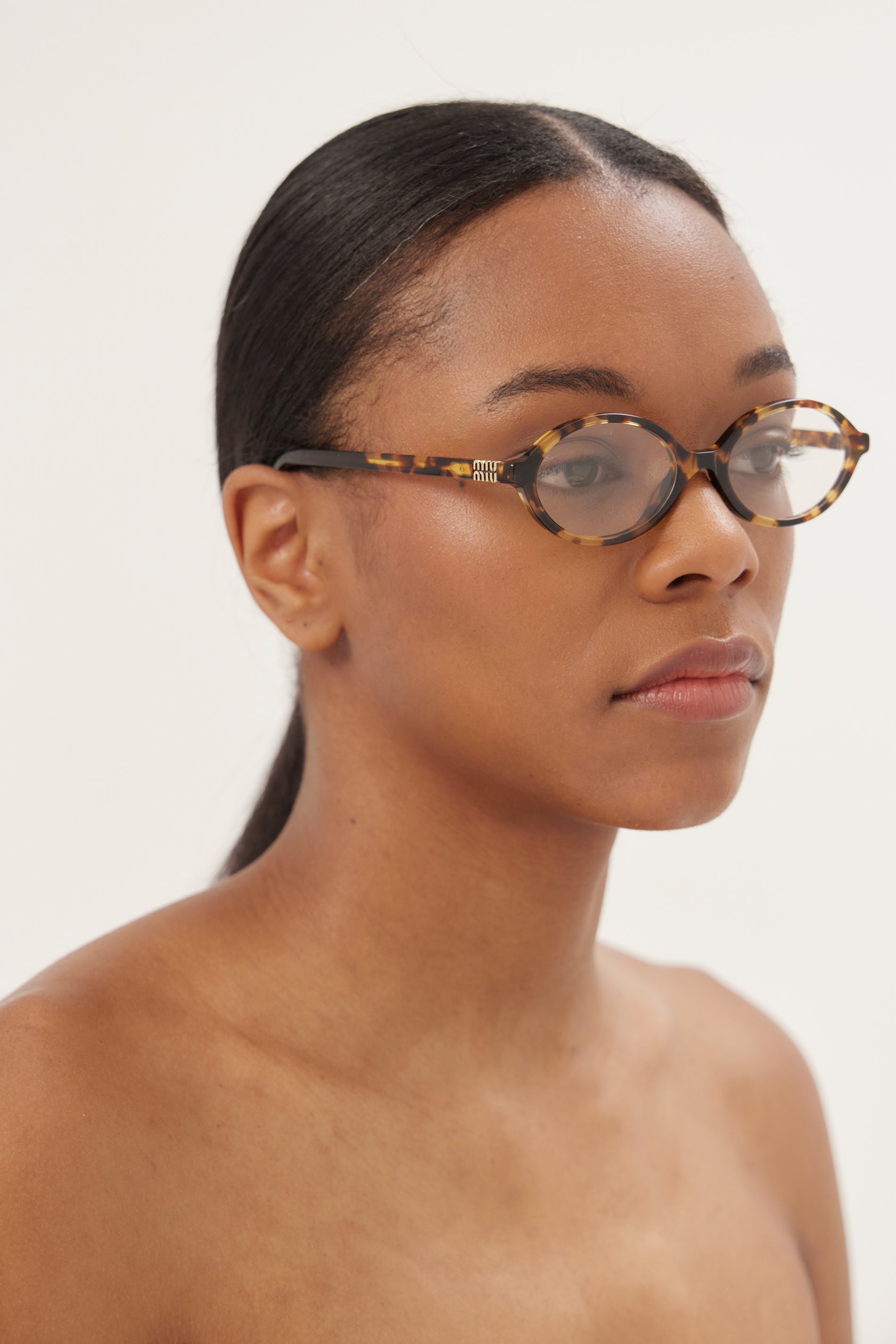 Miu Miu oval acetate HABANA MIEL sunglasses