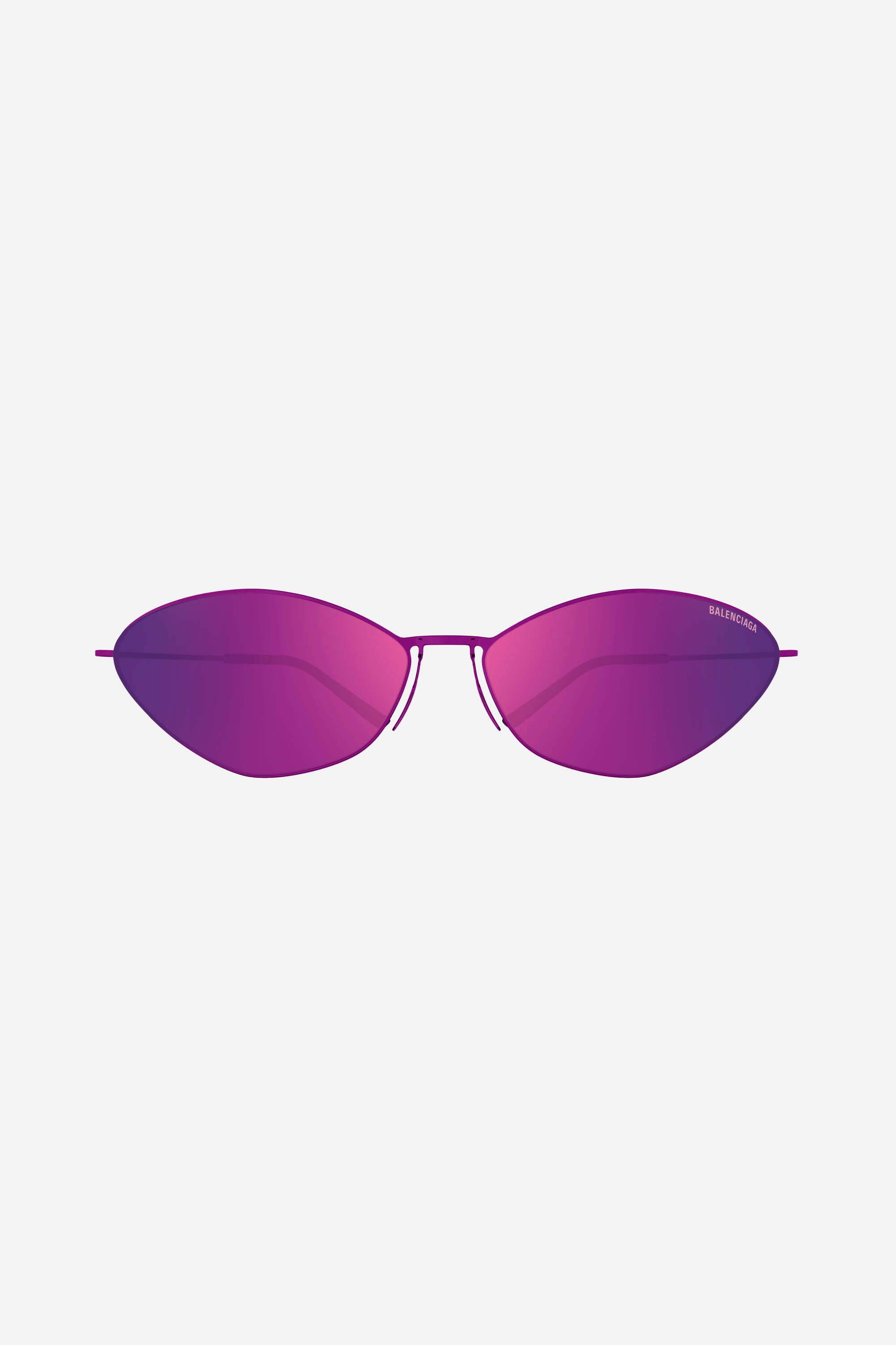 Metallic single piece purple Balenciaga sunglasses
