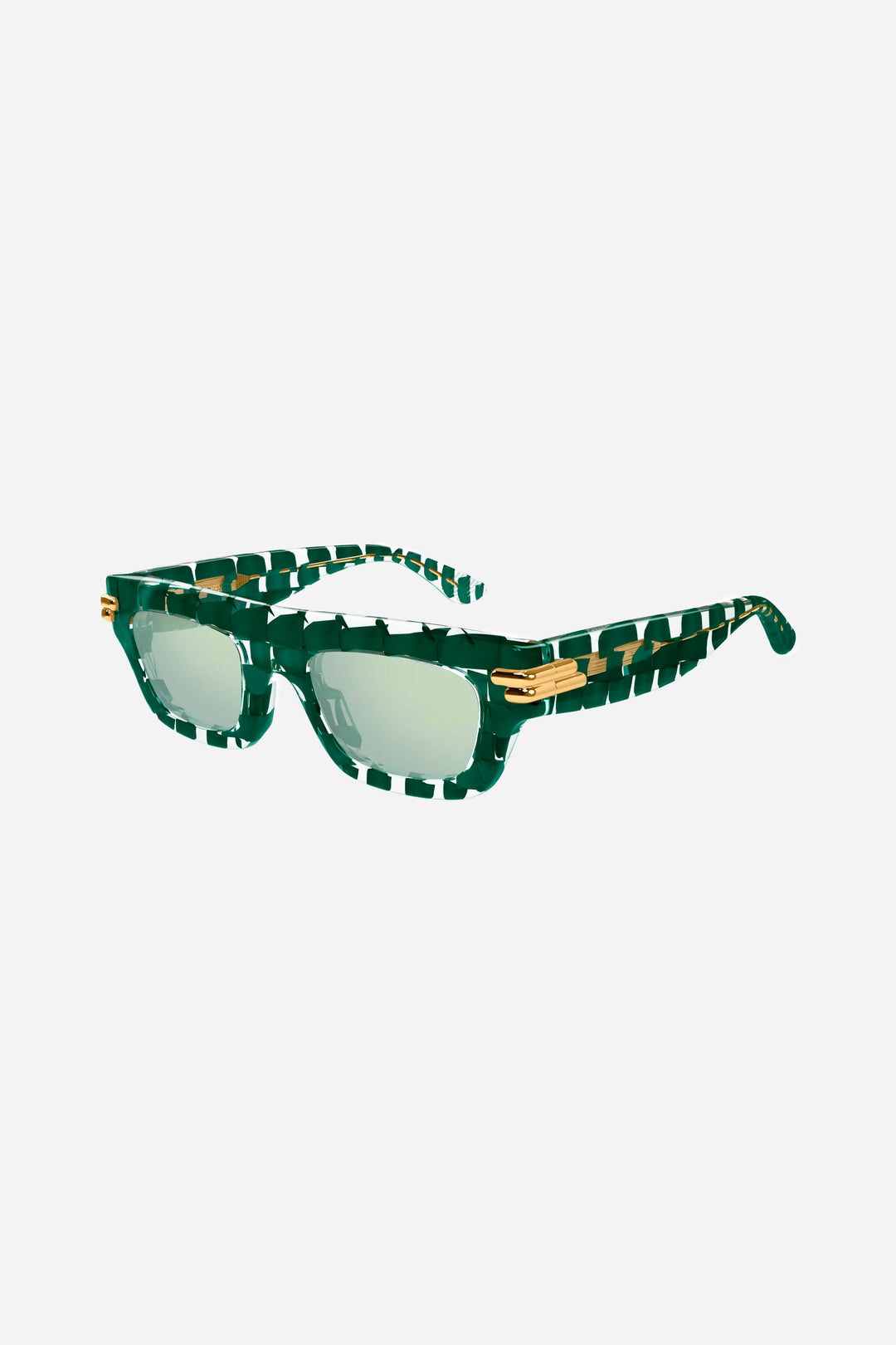 Gafas de sol unisex rectangulares verdes con lente verde