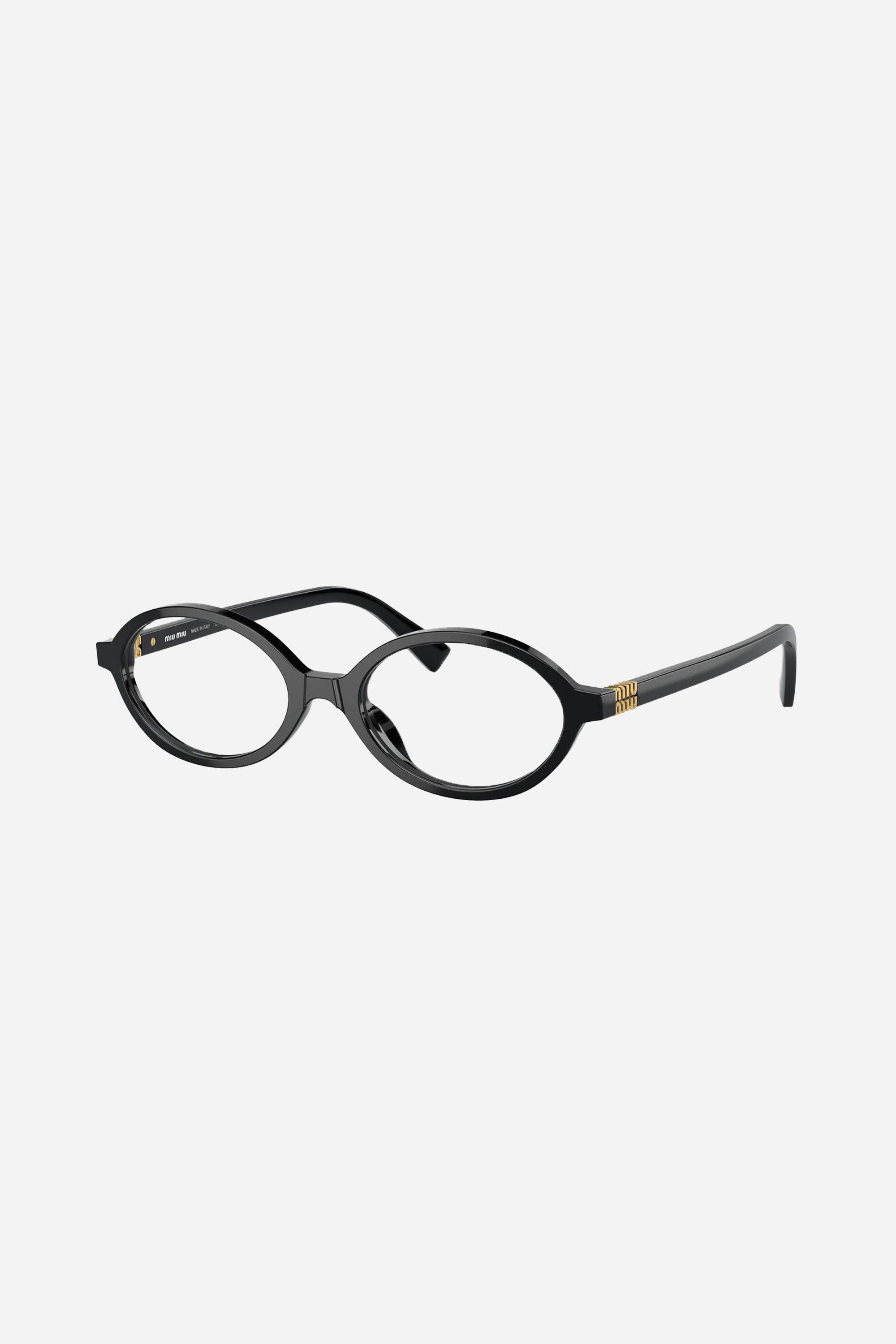 Miu Miu oval acetate black frame