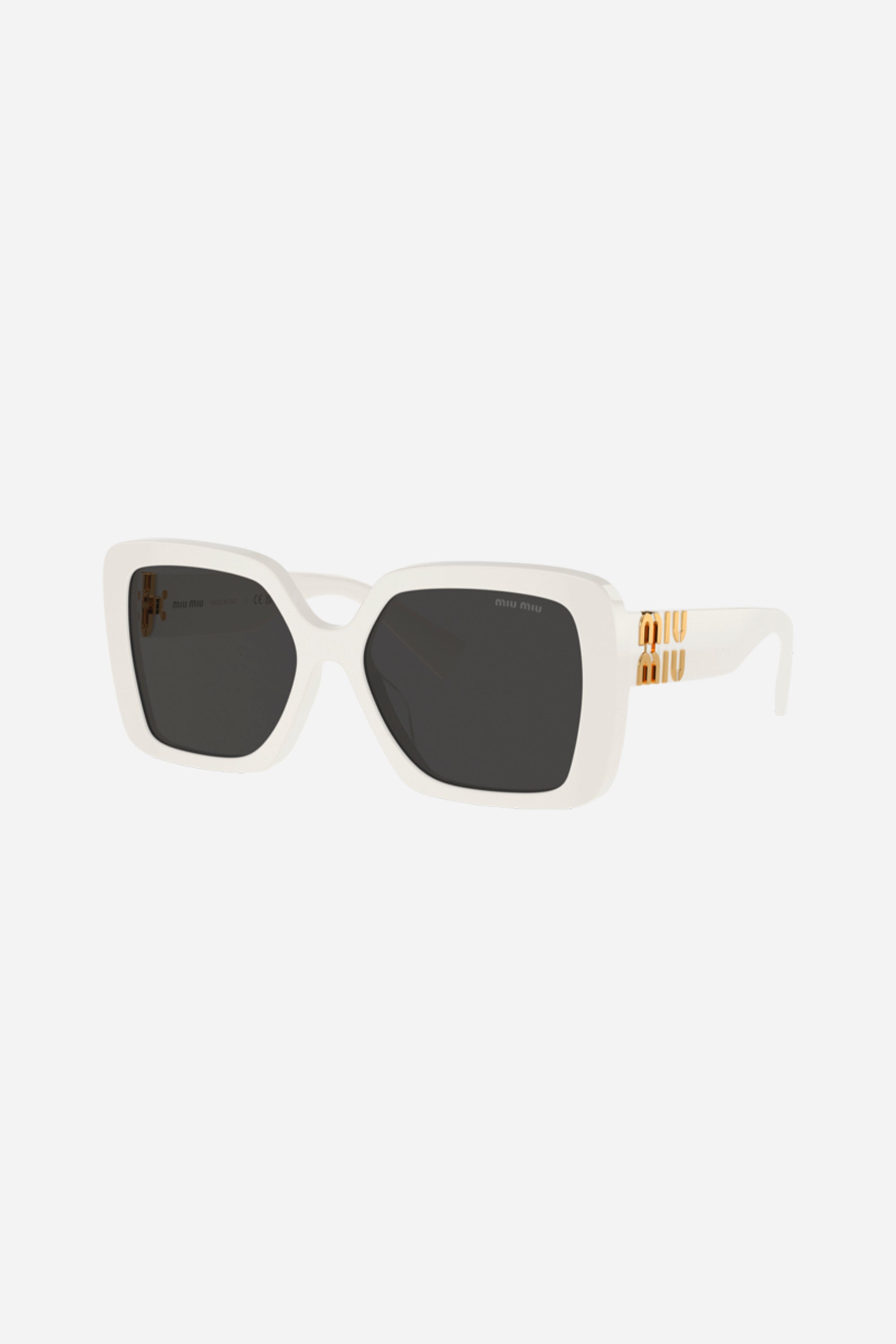 Miu Miu rectangular white acetate sunglasses - Eyewear Club