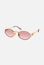 Load image into Gallery viewer, Miu Miu oval metal  sunglasses with pink mirror
