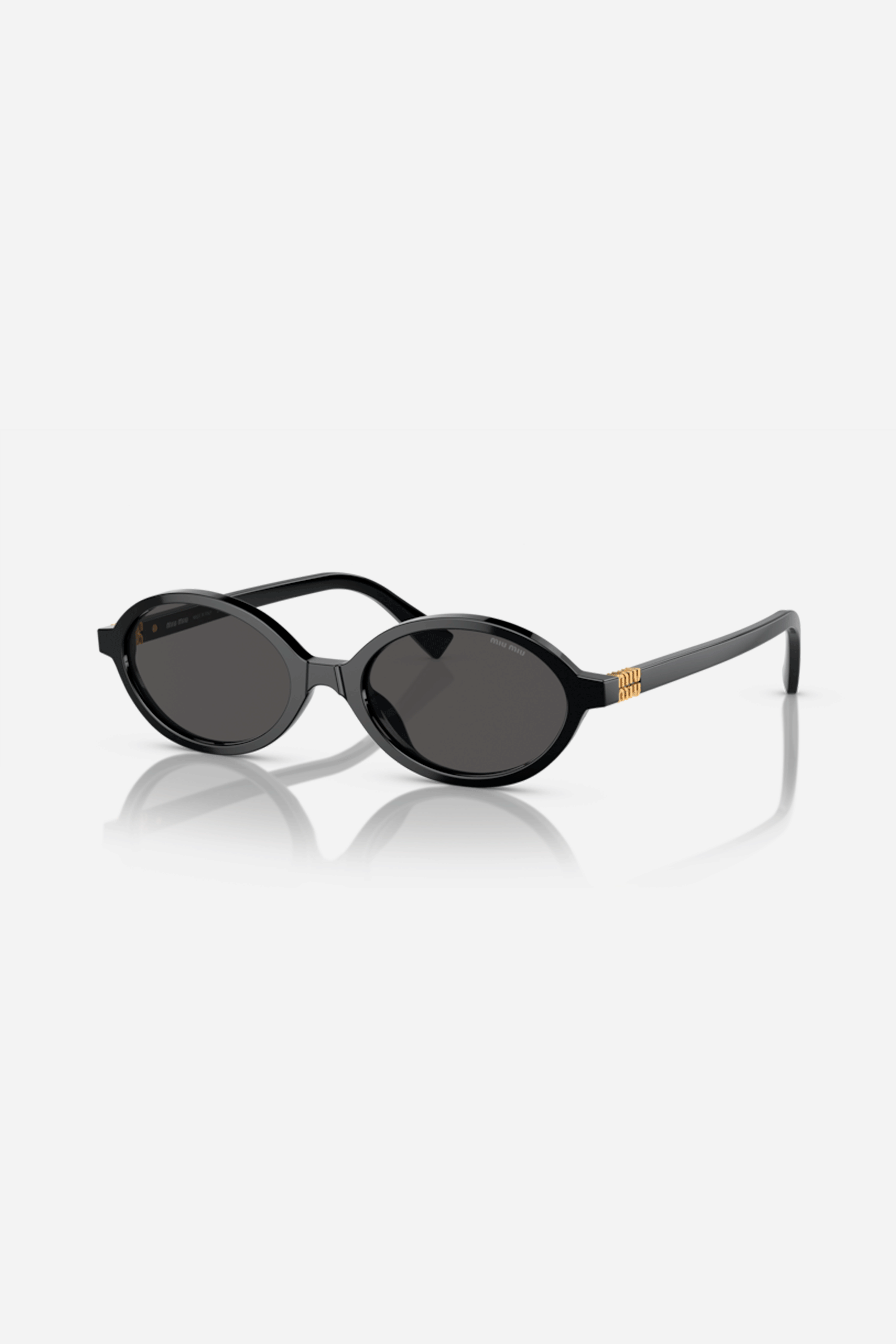 Miu Miu oval acetate black sunglasses - Eyewear Club