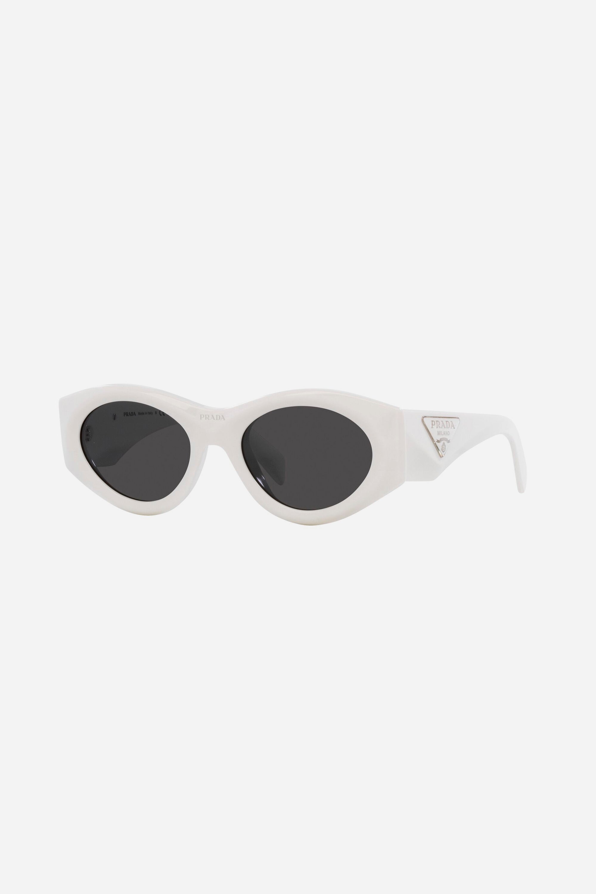 Prada PR20ZS white bold oval sunglasses - Eyewear Club