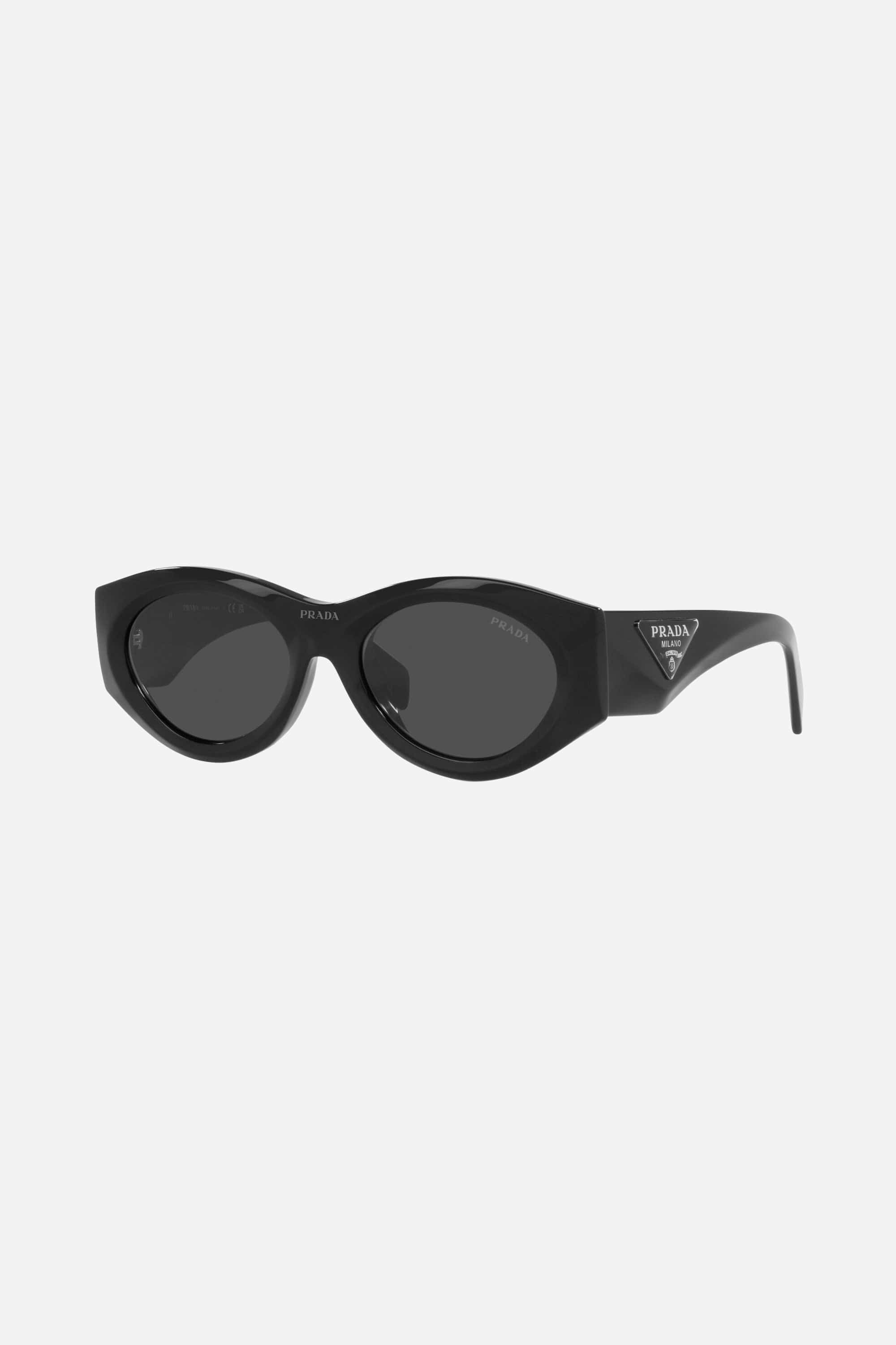 Prada PR20ZS black bold oval sunglasses - Eyewear Club