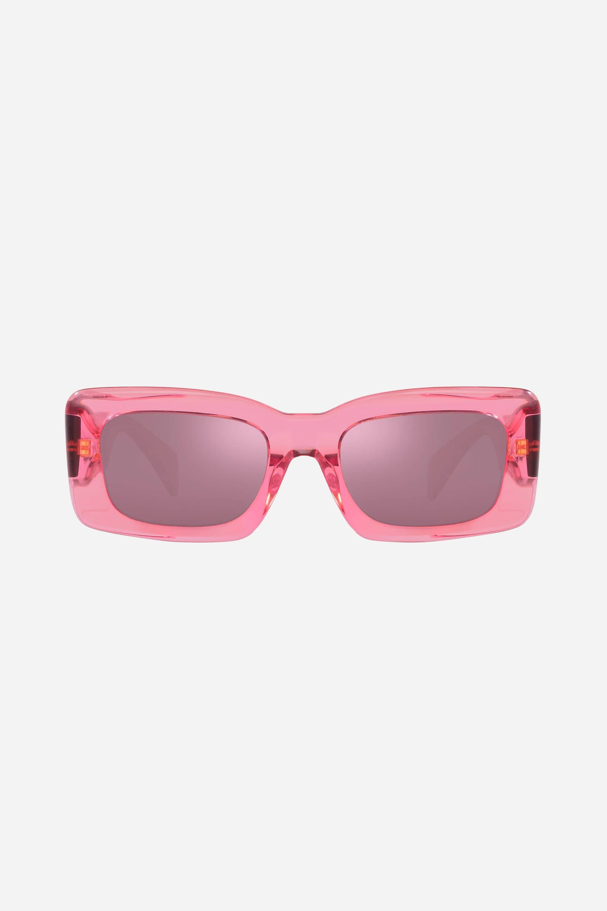 Versace squared transparent pink sunglasses - Eyewear Club