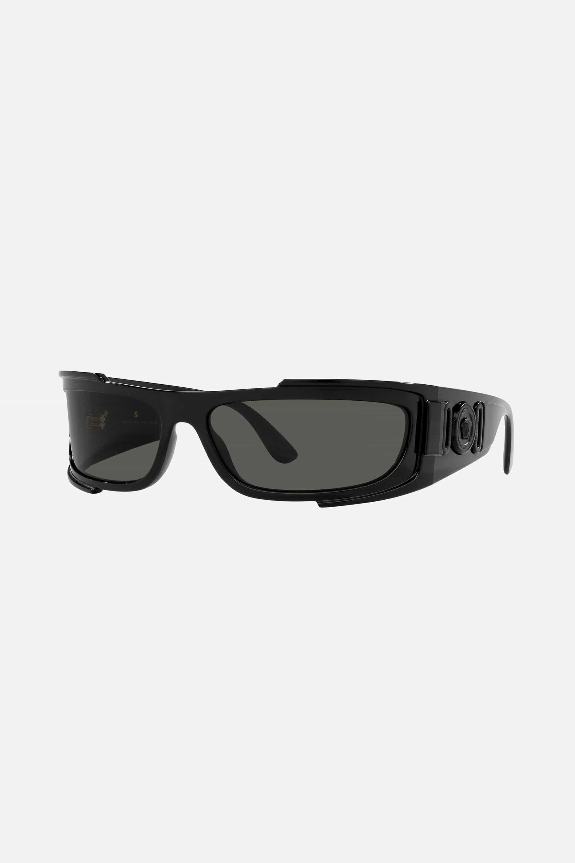 Versace rectangular black sunglasses with the iconic jellyfish - Eyewear Club