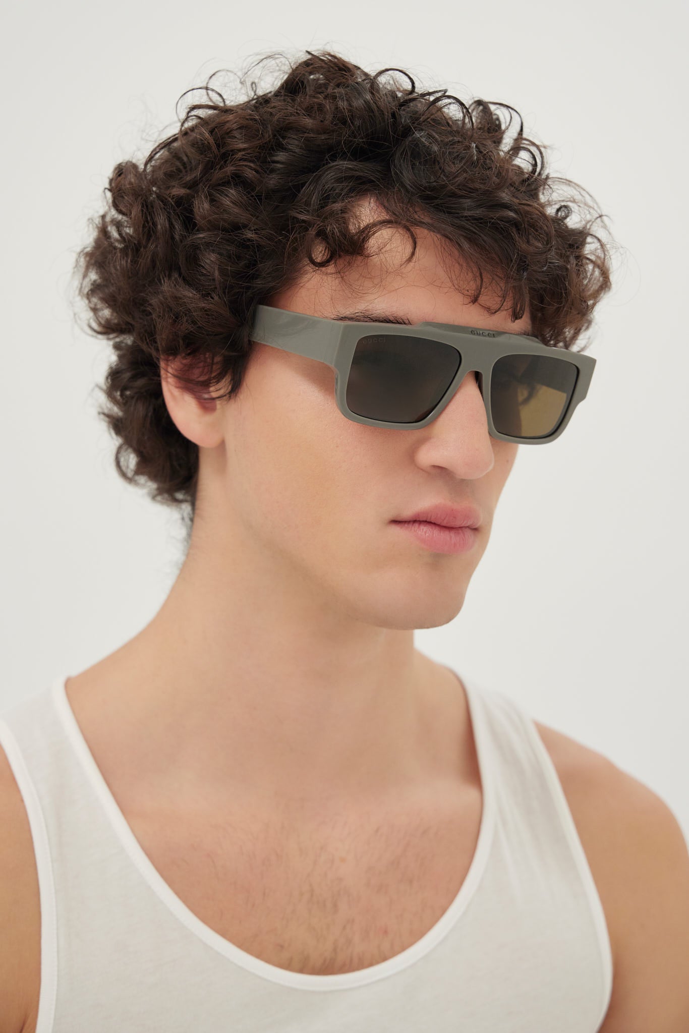 Gucci flat top grey sunglasses - Eyewear Club