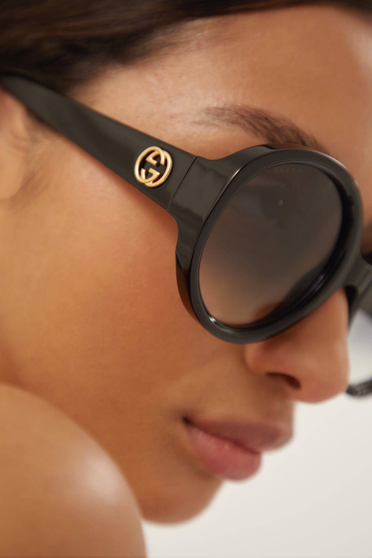 Gucci GG1256s oversized round black GG sunglasses - Eyewear Club