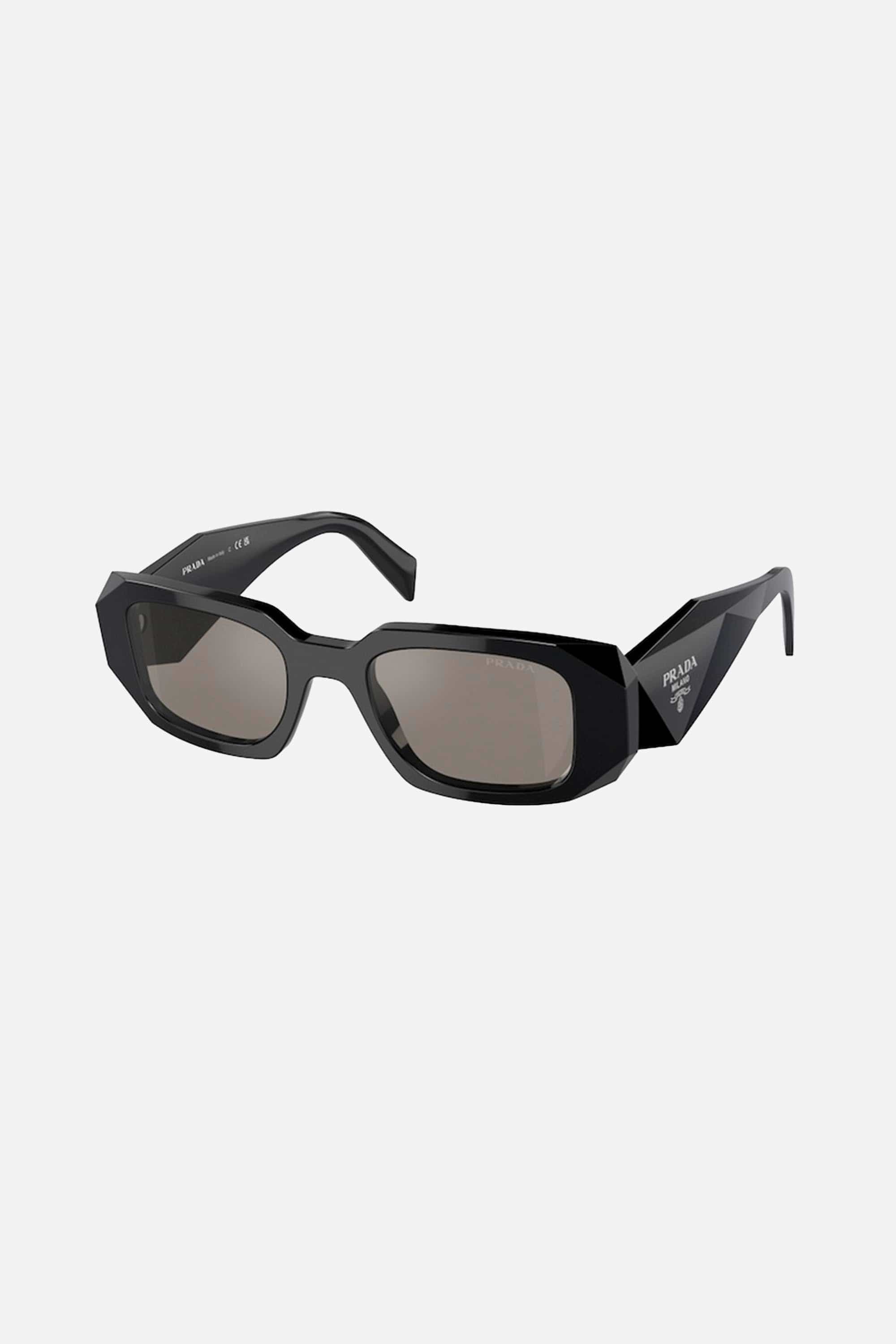Prada PR17WS symbol black and silver oval sunglasses - Eyewear Club