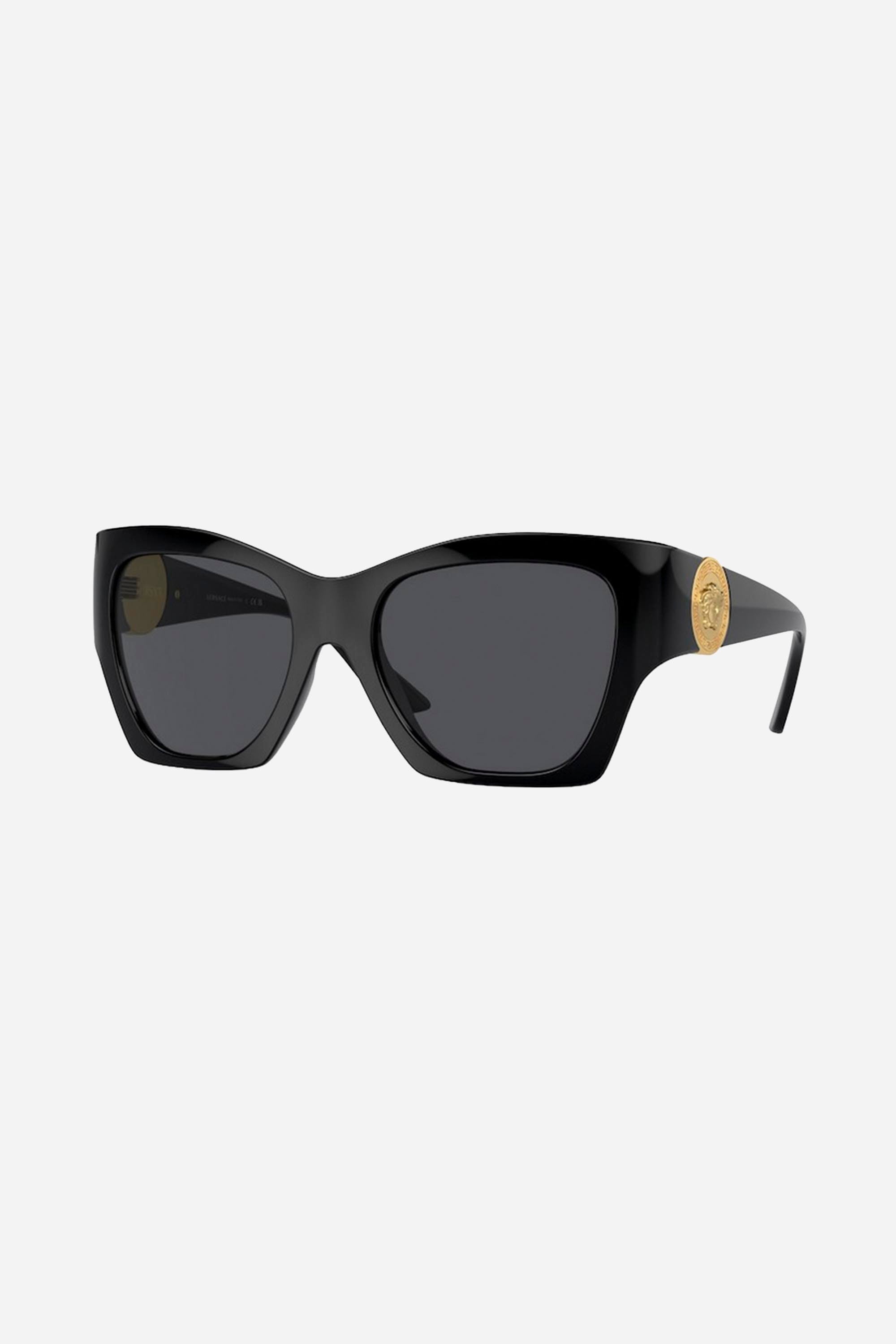Versace cat-eye shade in black with iconic jellyfish - Eyewear Club