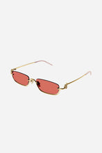 Load image into Gallery viewer, Gucci micro metal sunglasses featuring red lenses
