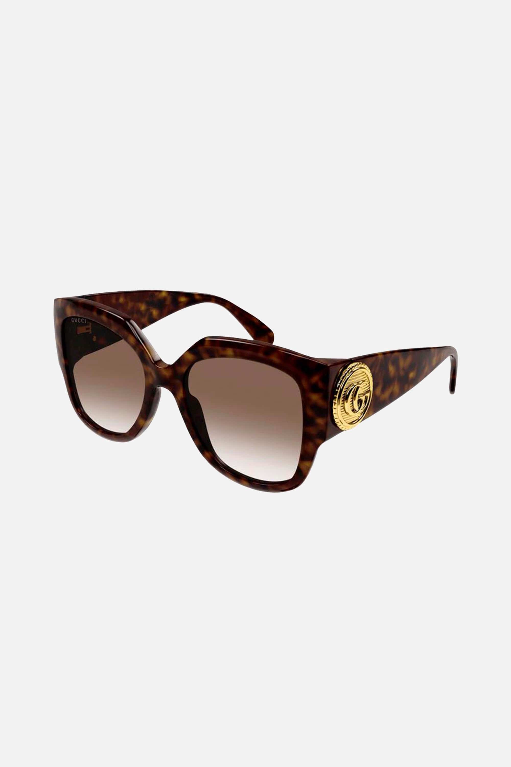 Gucci oversized butterfly havana sunglasses - Eyewear Club
