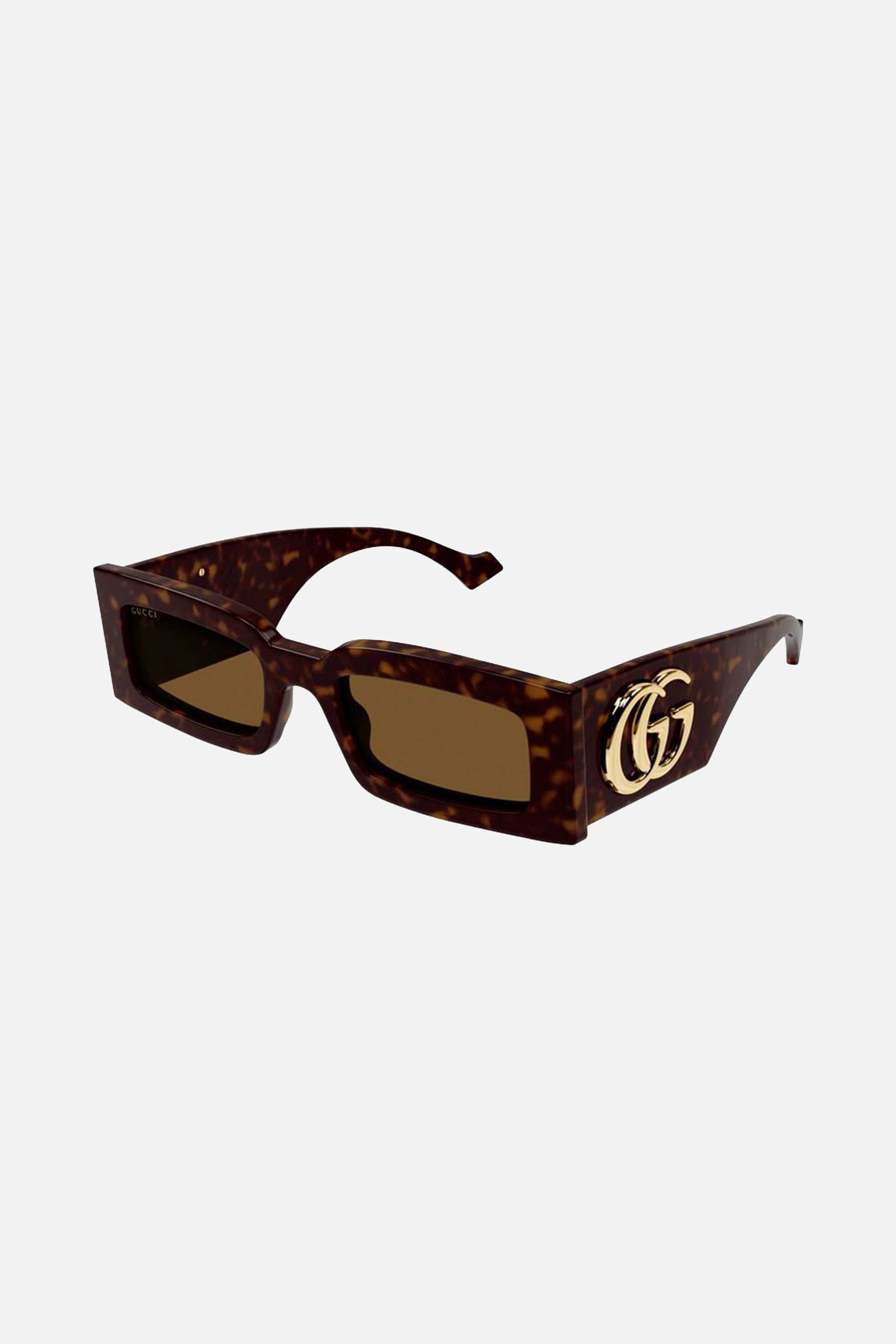 Gucci havana rectangular sunglasses - Eyewear Club