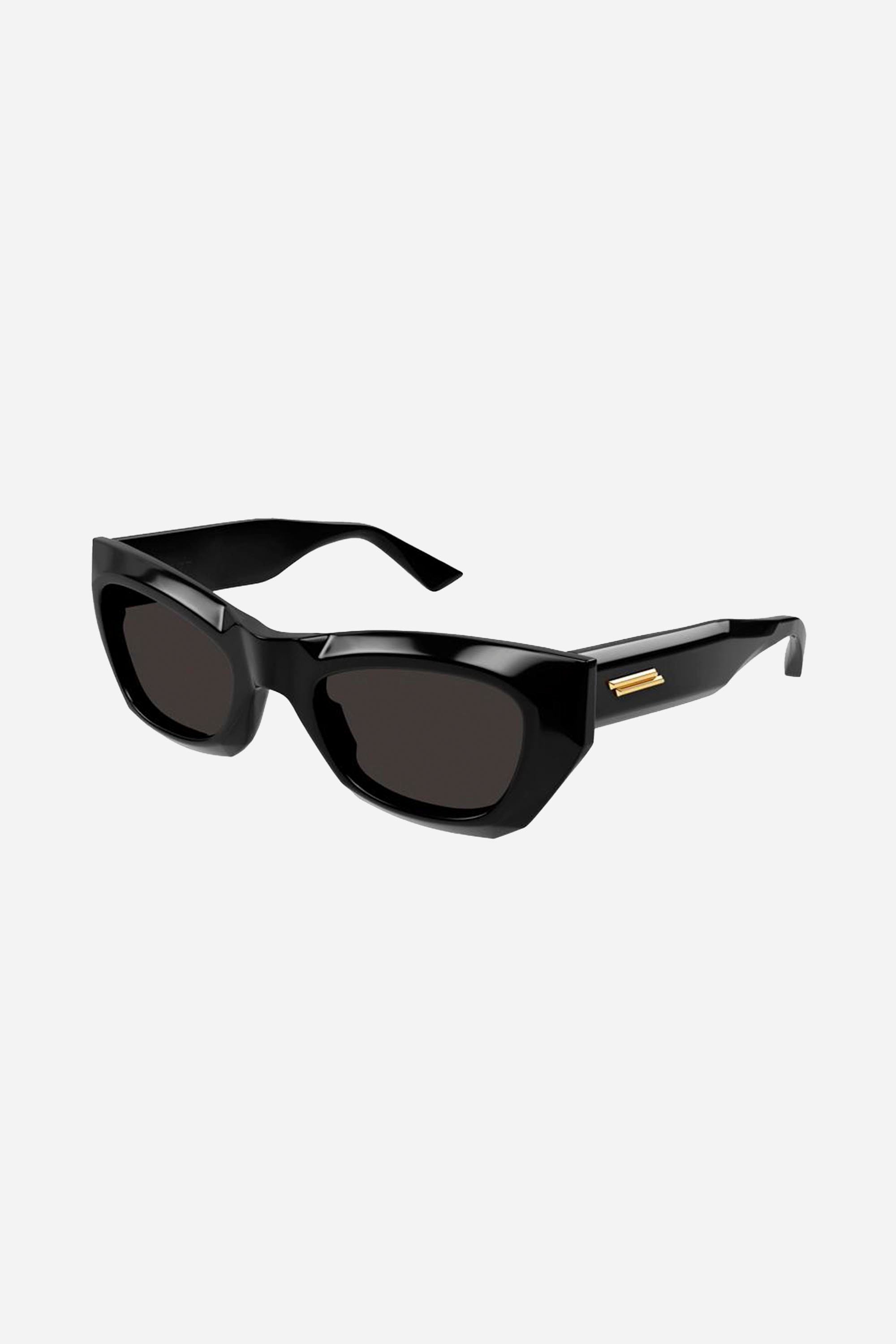 Bottega Veneta bold wrap black sunglasses - Eyewear Club
