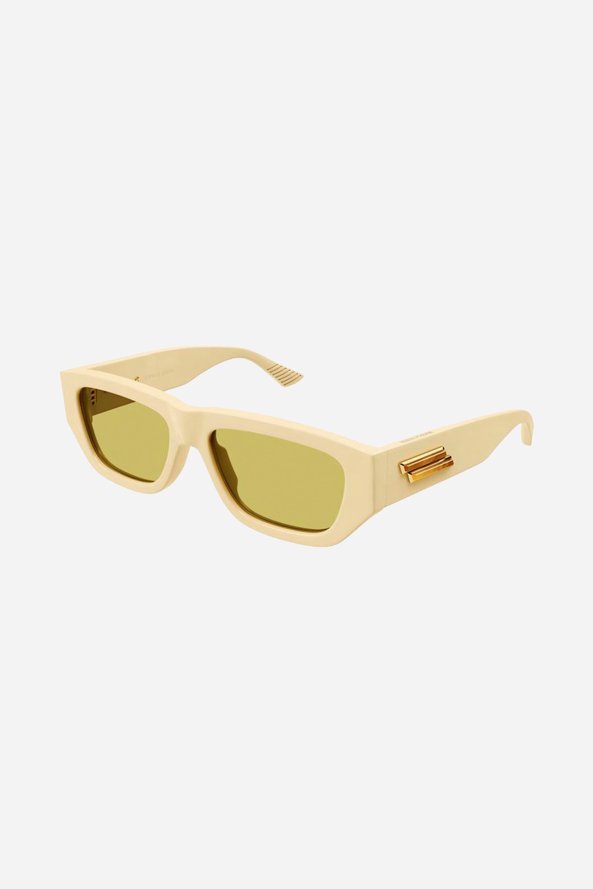 Bottega Veneta rectangular ivory sunglasses - Eyewear Club