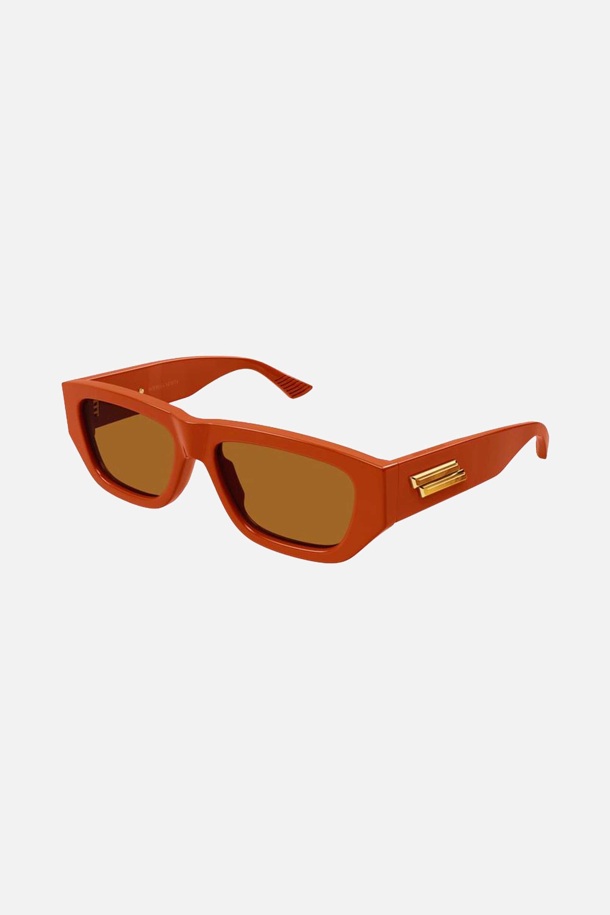 Bottega Veneta rectangular orange sunglasses - Eyewear Club