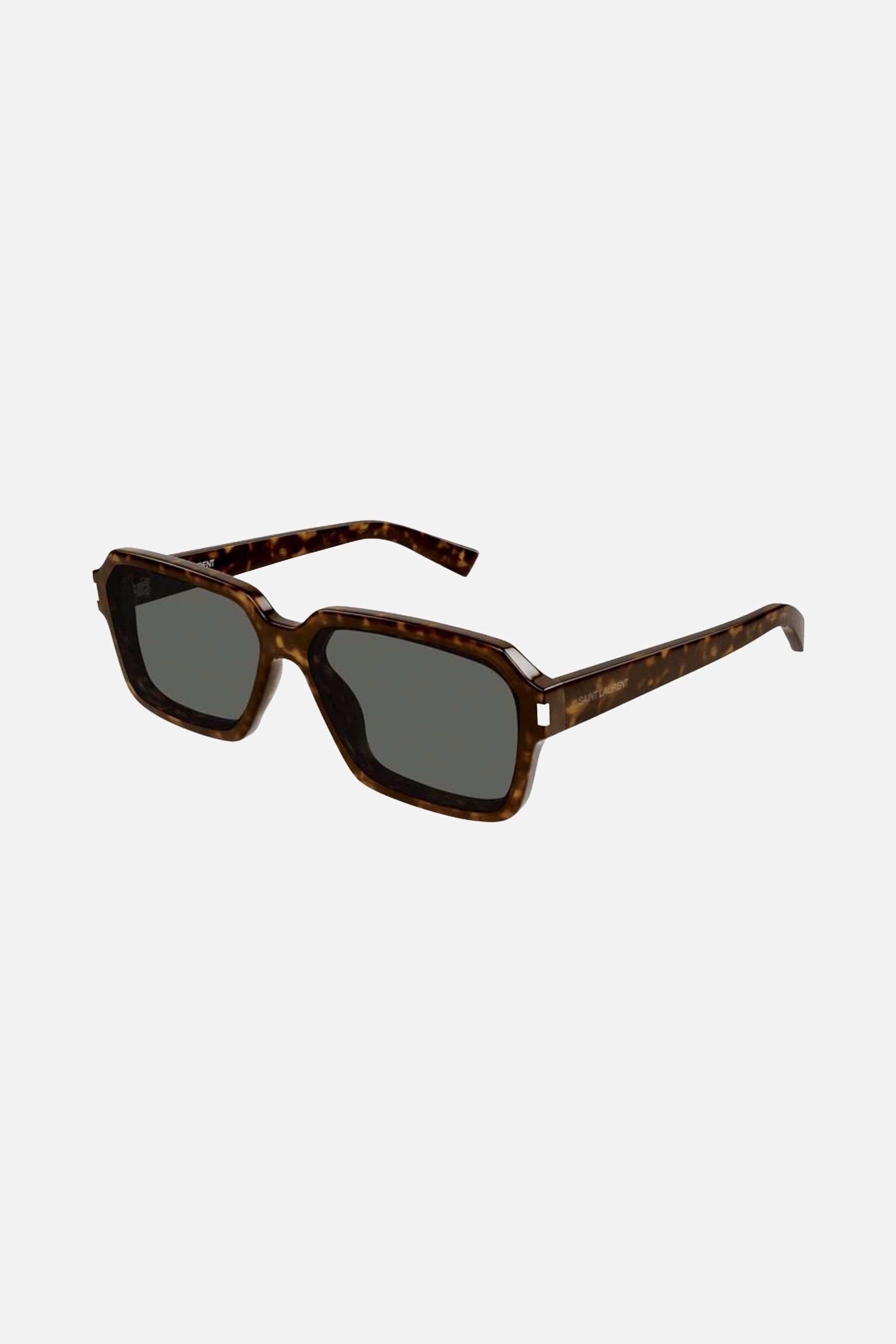 Saint Laurent SL 611/F squared havana sunglasses - Eyewear Club