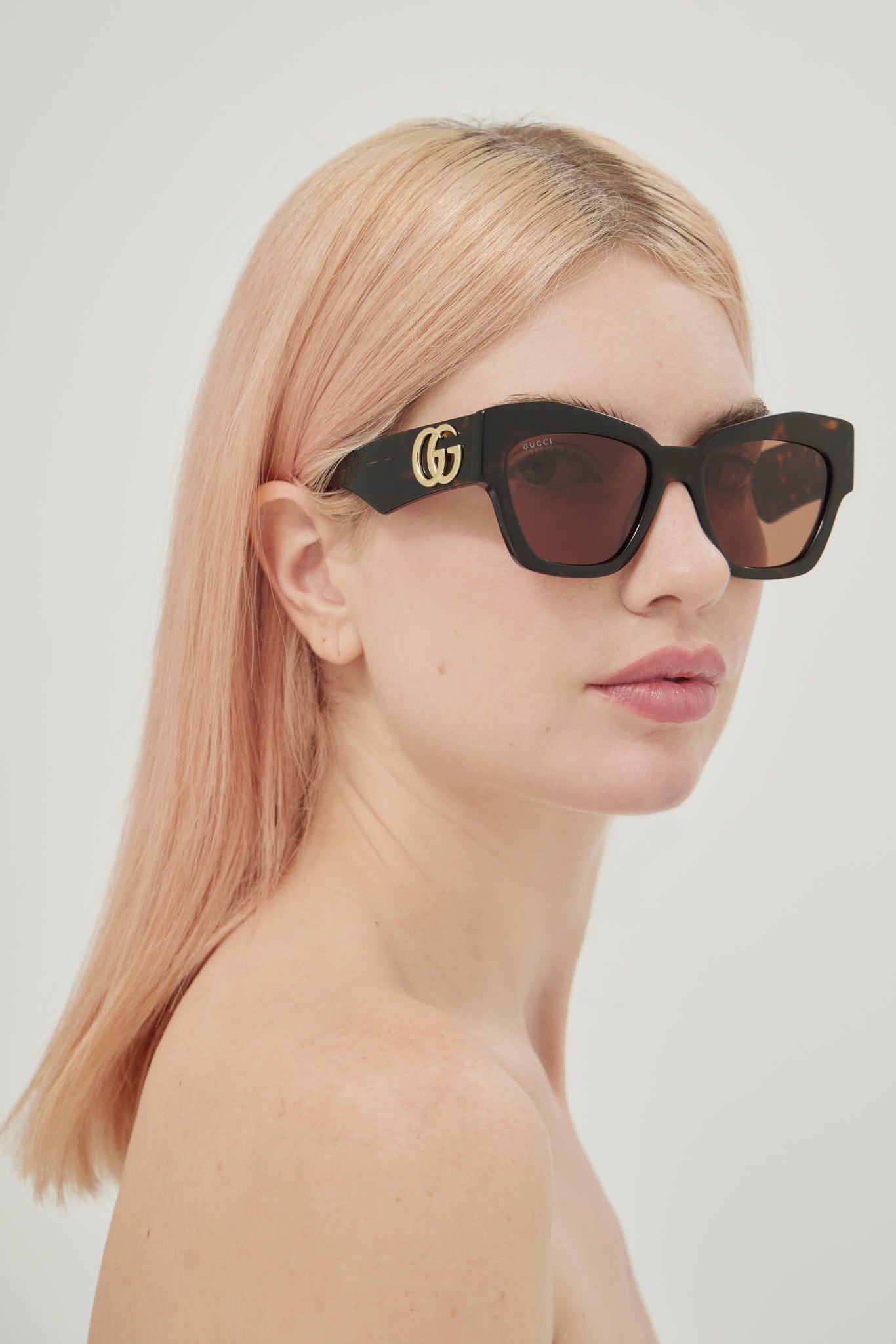 Gucci havana chuncky cat eye sunglasses - Eyewear Club
