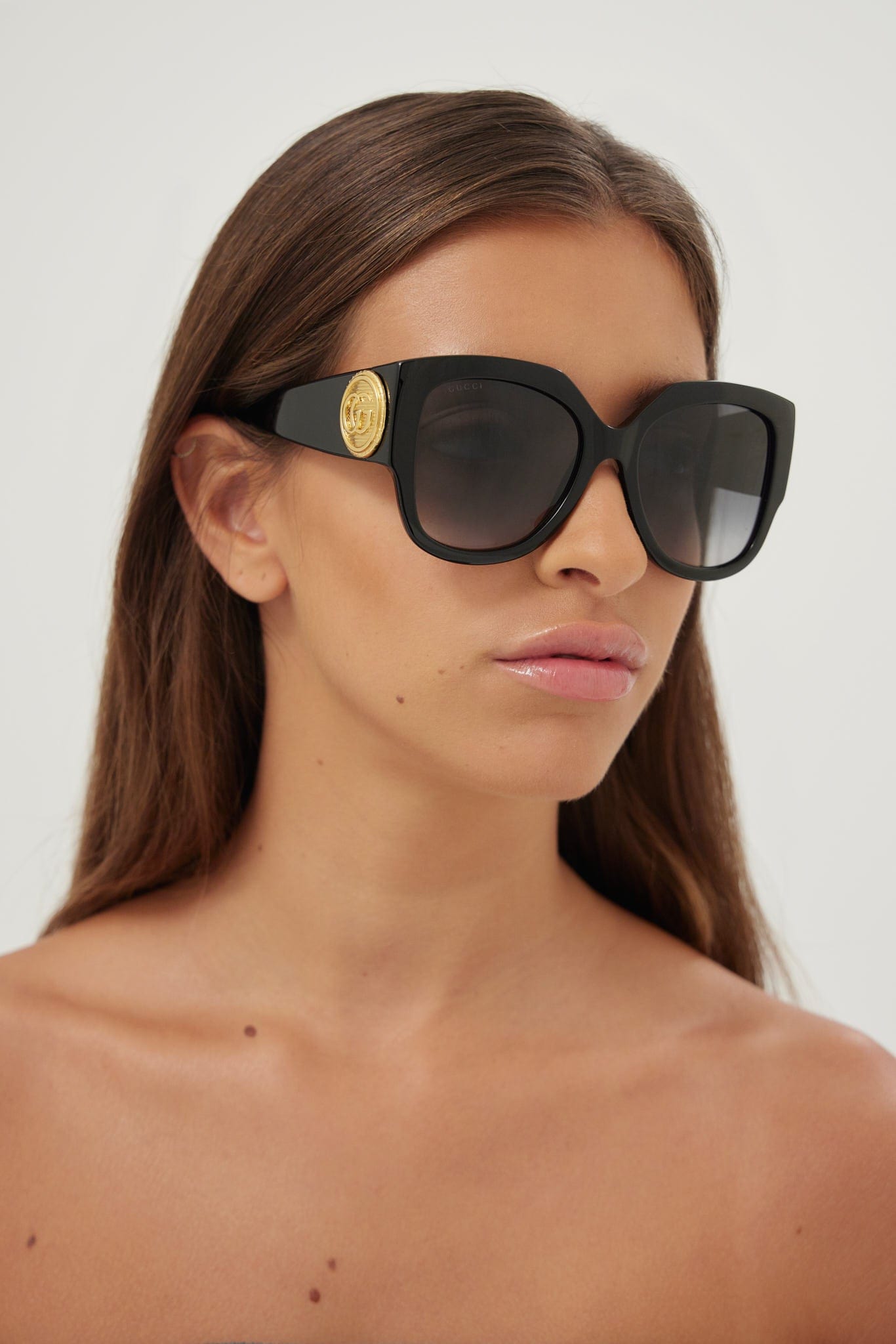 Gucci oversized butterfly black sunglasses - Eyewear Club