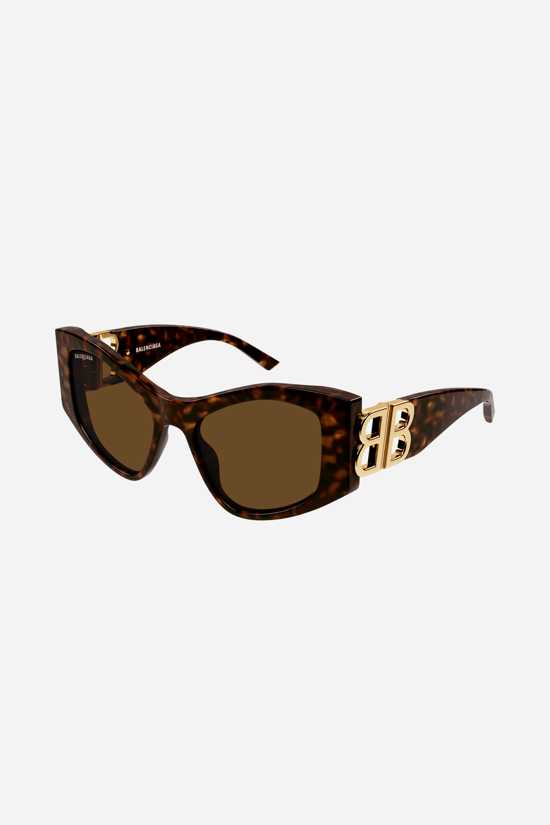 Balenciaga Dynasty over havana sunglasses featuring BB gold logo - Eyewear Club