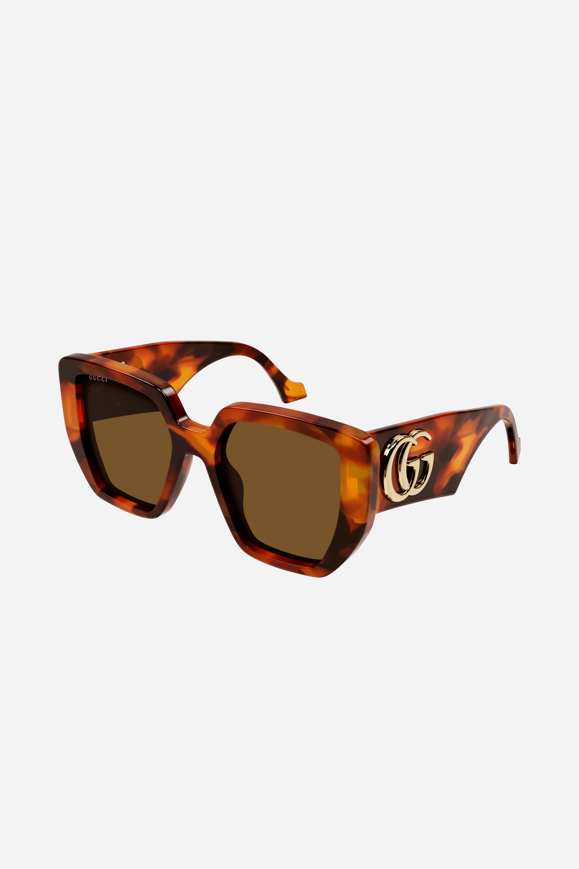 Gucci oversized brown sunglasses with maxi logo - Eyewear Club