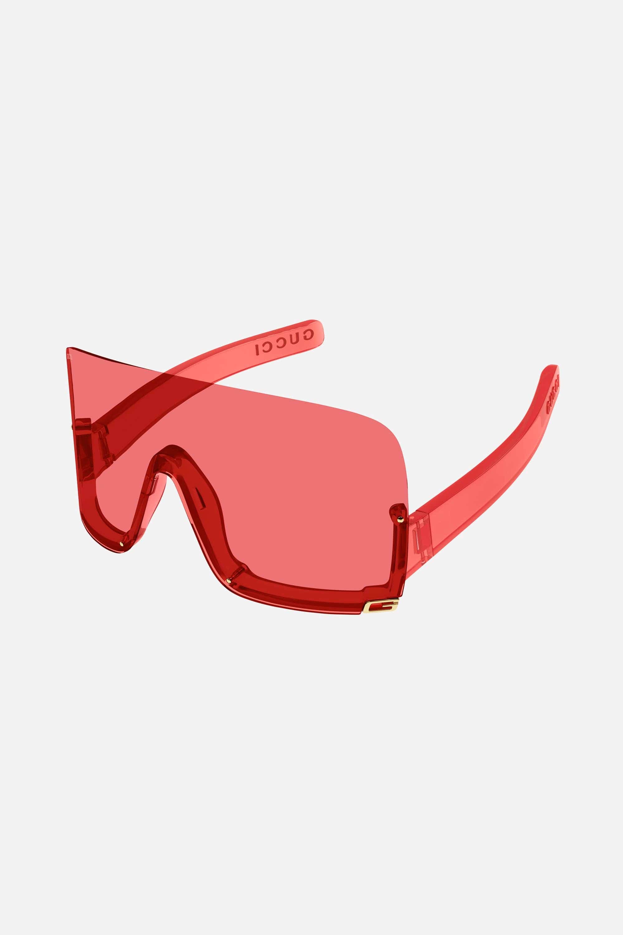 Gucci red fashion show mask sunglasses - Eyewear Club