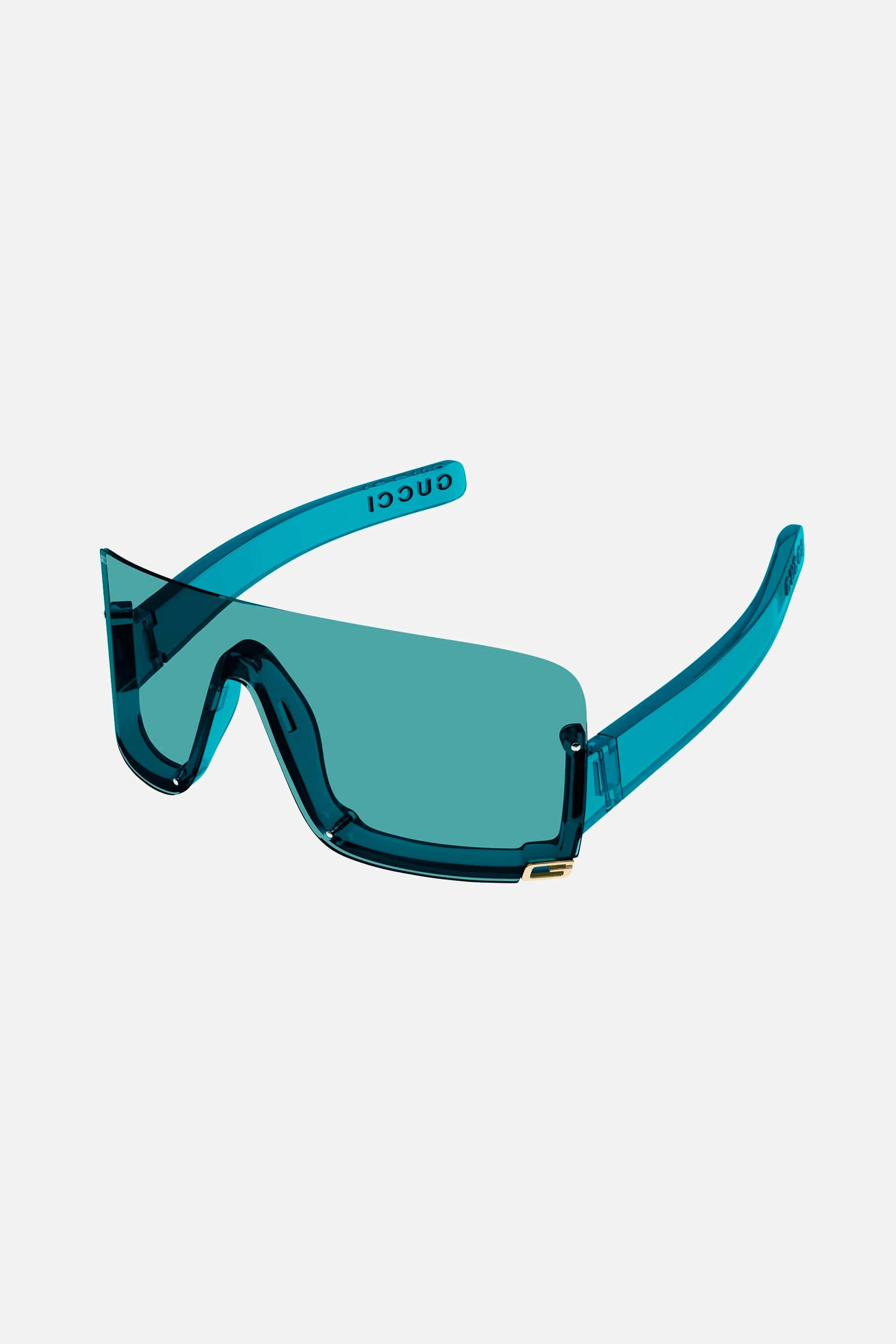 Gucci blue fashion show mask sunglasses - Eyewear Club