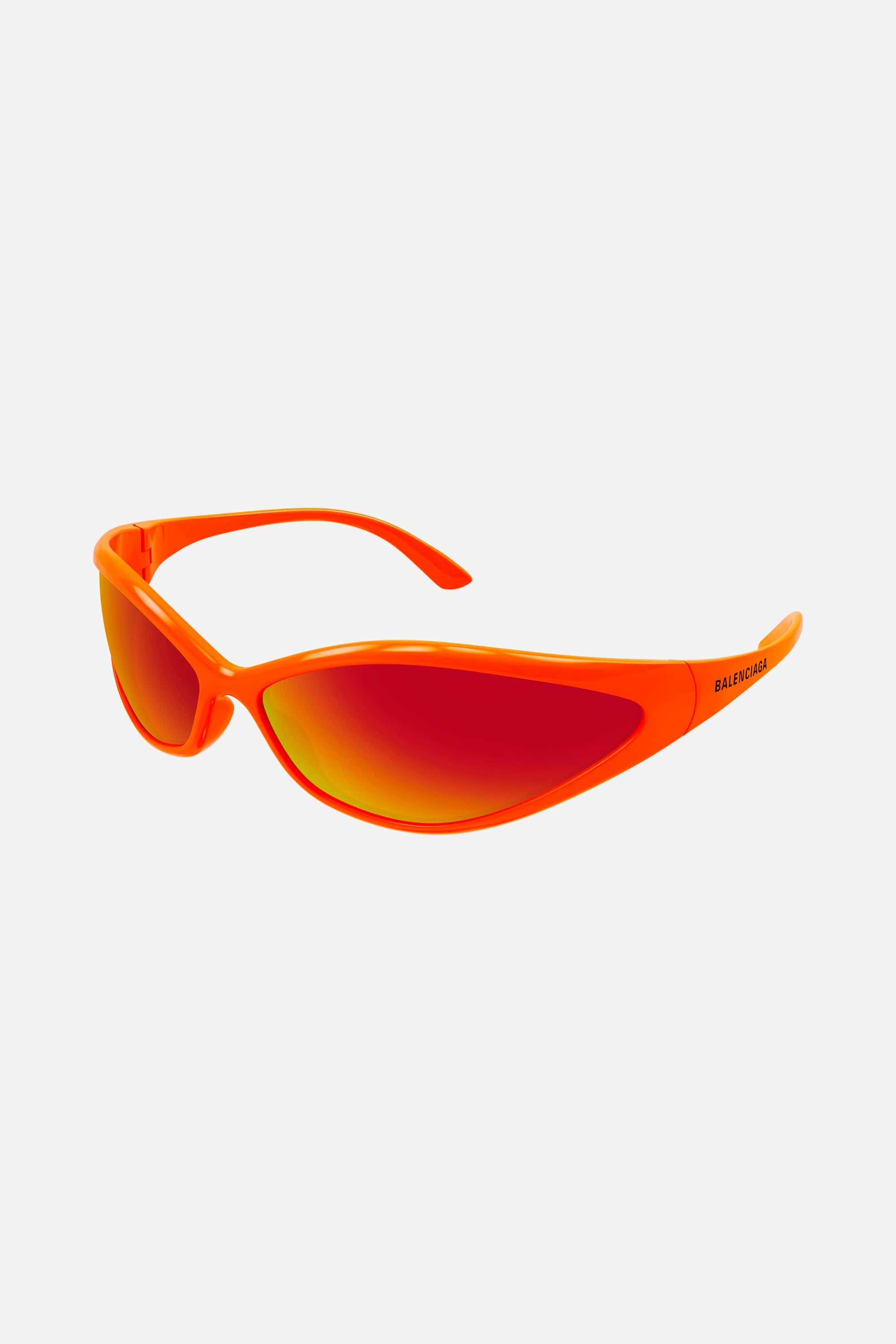 Balenciaga 90S oval sunglasses in fluo orange - Eyewear Club