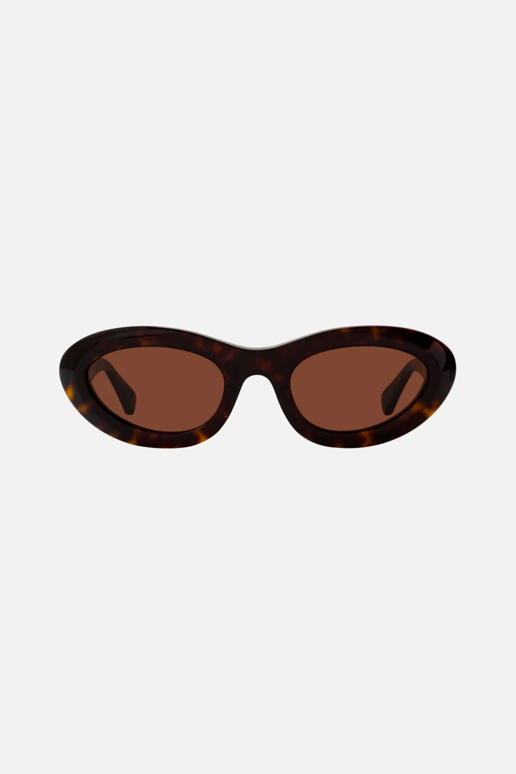 Bottega Veneta bold oval havana sunglasses - Eyewear Club
