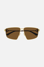 Load image into Gallery viewer, Bottega Veneta caravan gold and brown sunglasses
