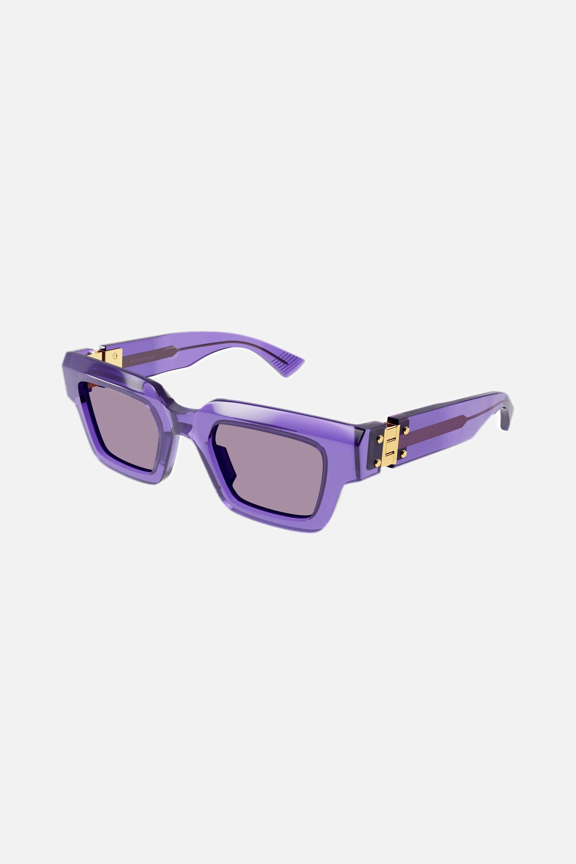Bottega Veneta bold squared violet sunglasses - Eyewear Club