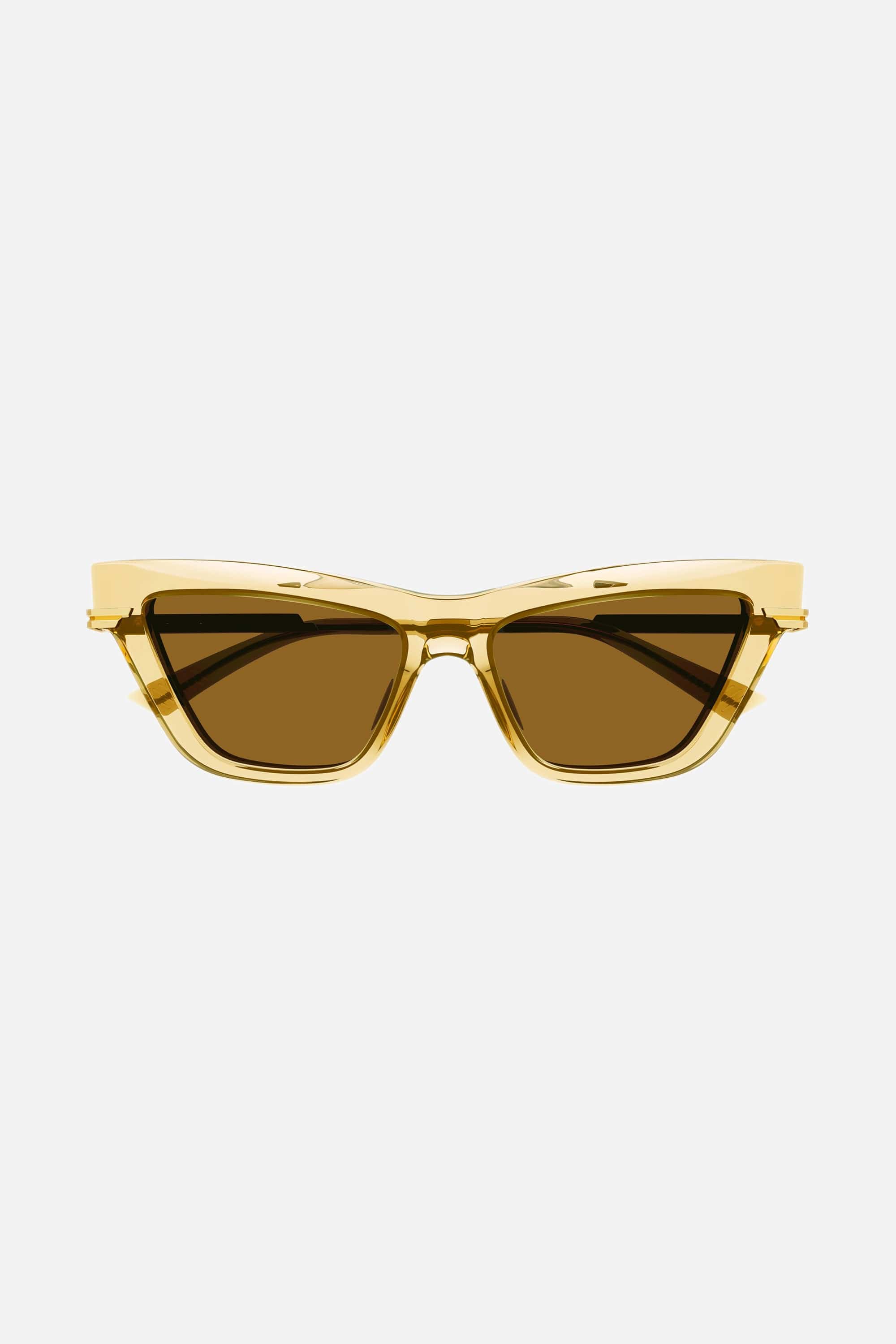 Bottega Veneta bold crystal yellow cat eye sunglasses - Eyewear Club
