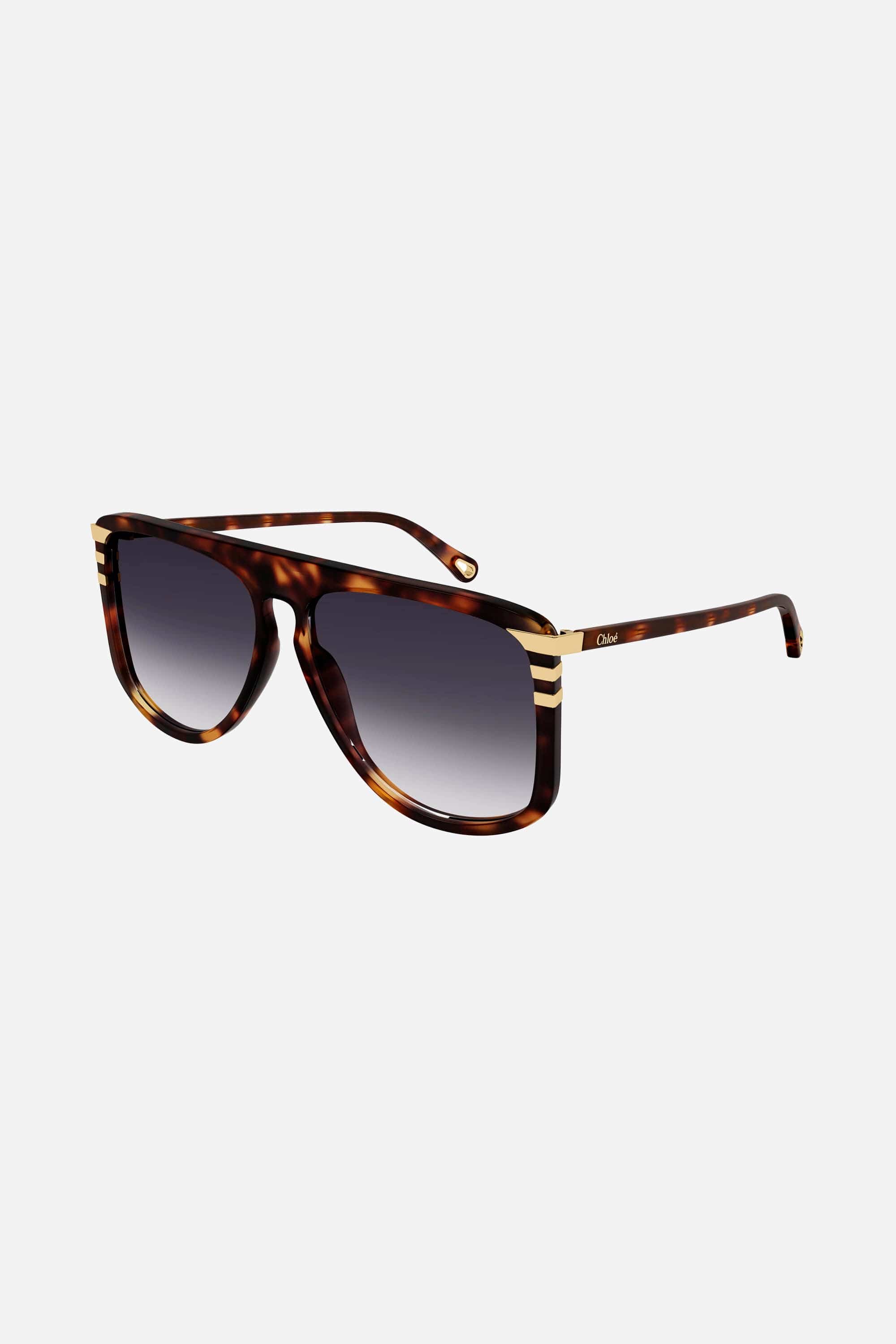 Chloé squared havana shades sunglasses - Eyewear Club