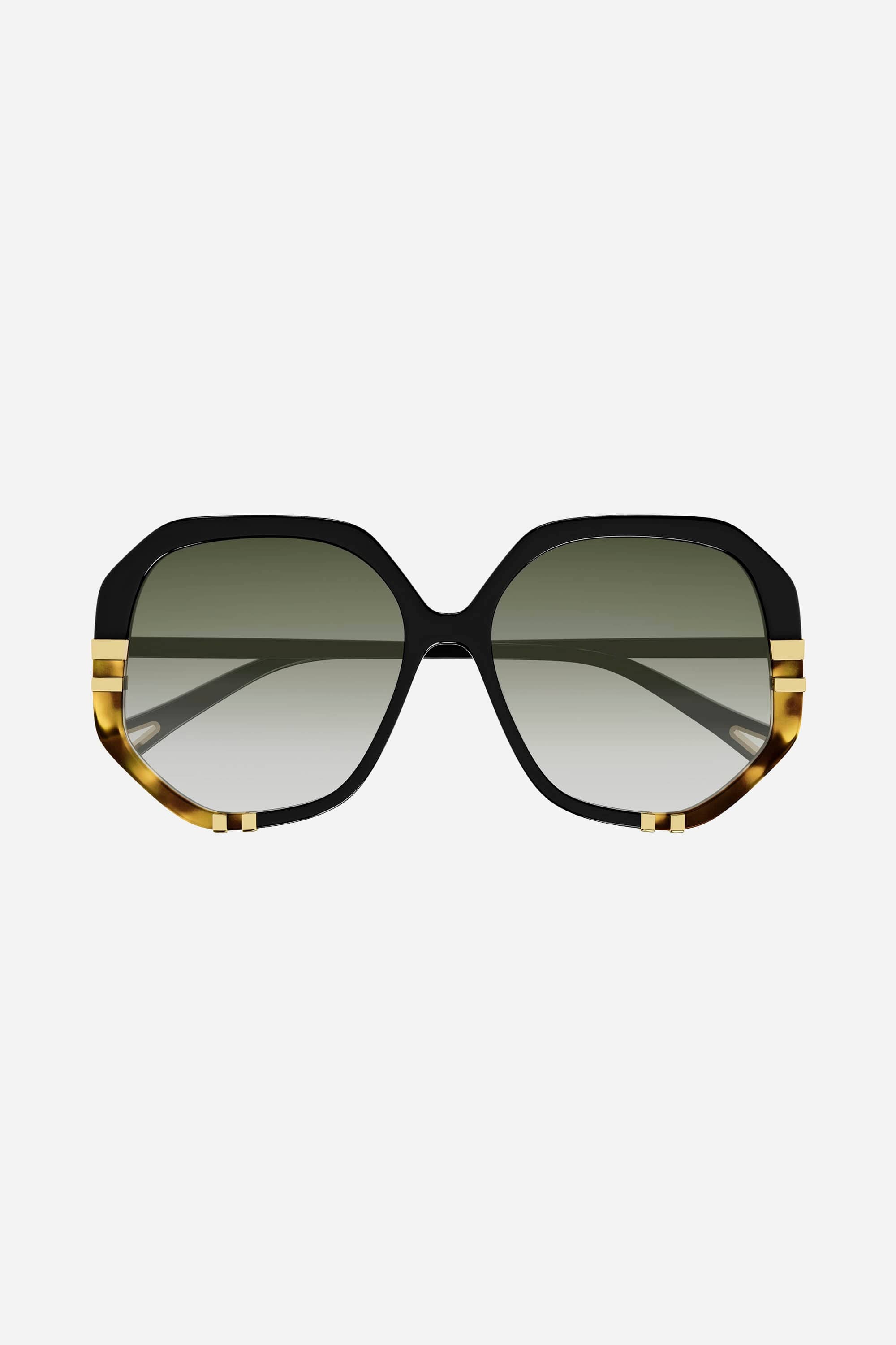Chloé geometric dark havana shades sunglasses - Eyewear Club