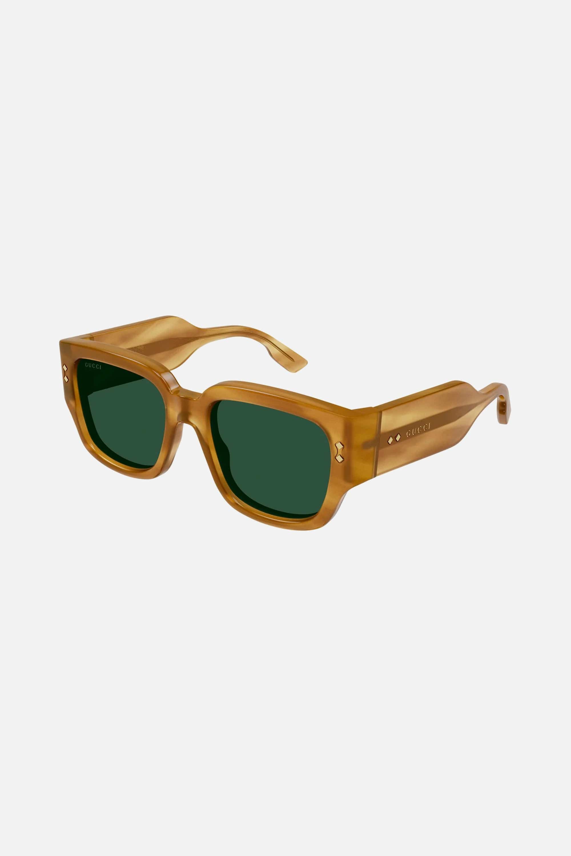 Gucci flat top cognac squared sunglasses - Eyewear Club