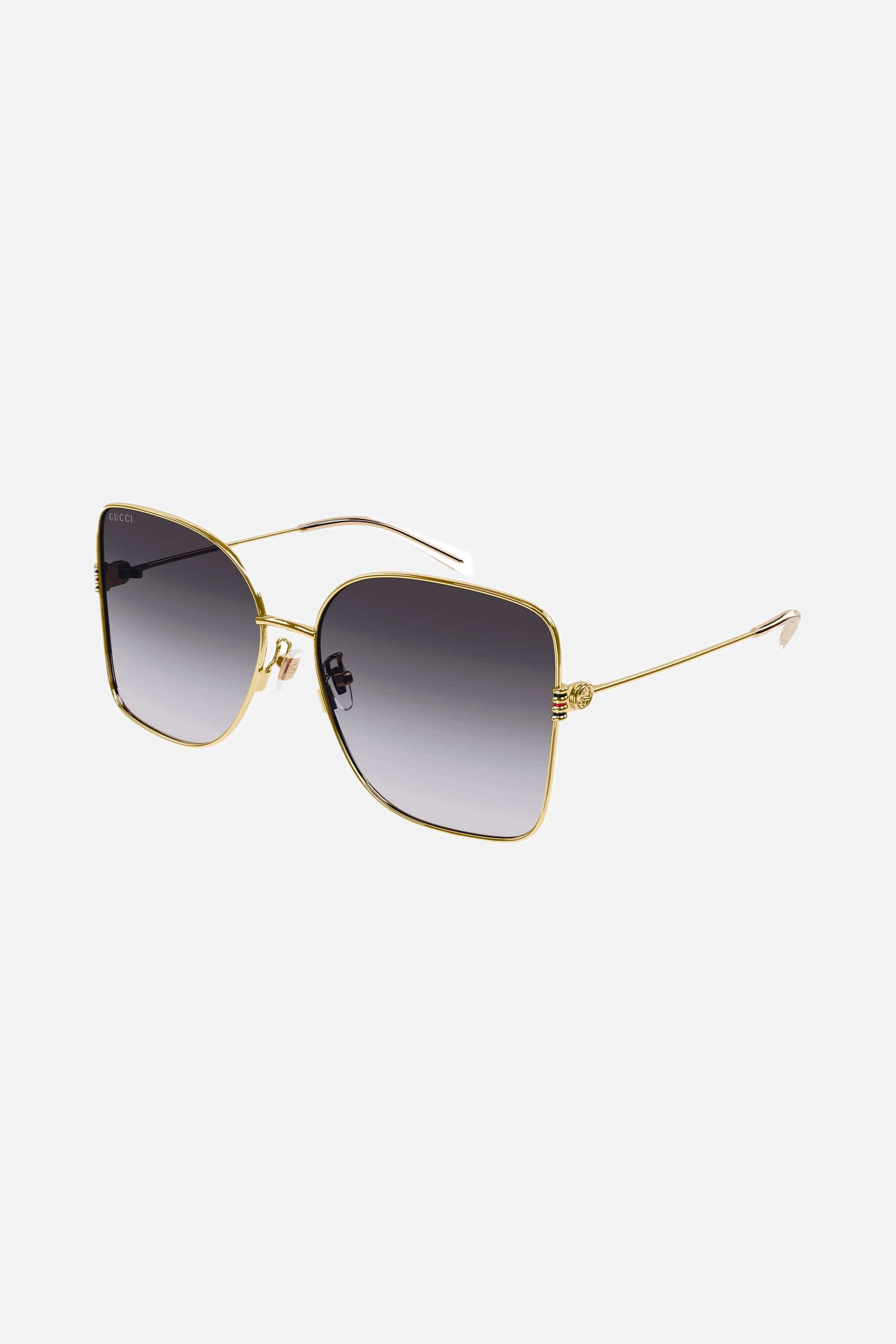 Gucci metal squared sunglasses with colored enamel - Eyewear Club