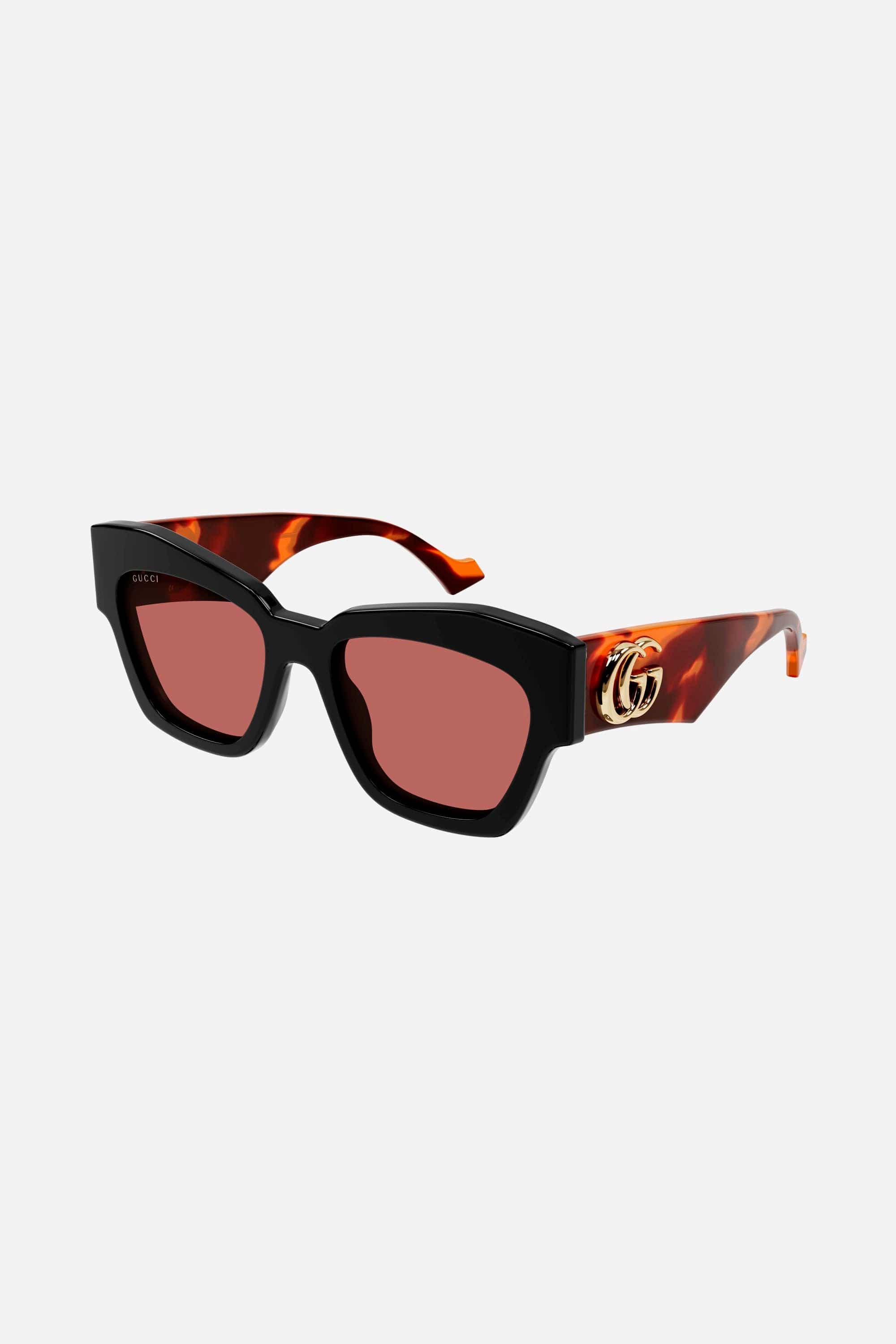 Gucci brown and pink chuncky cat eye sunglasses - Eyewear Club