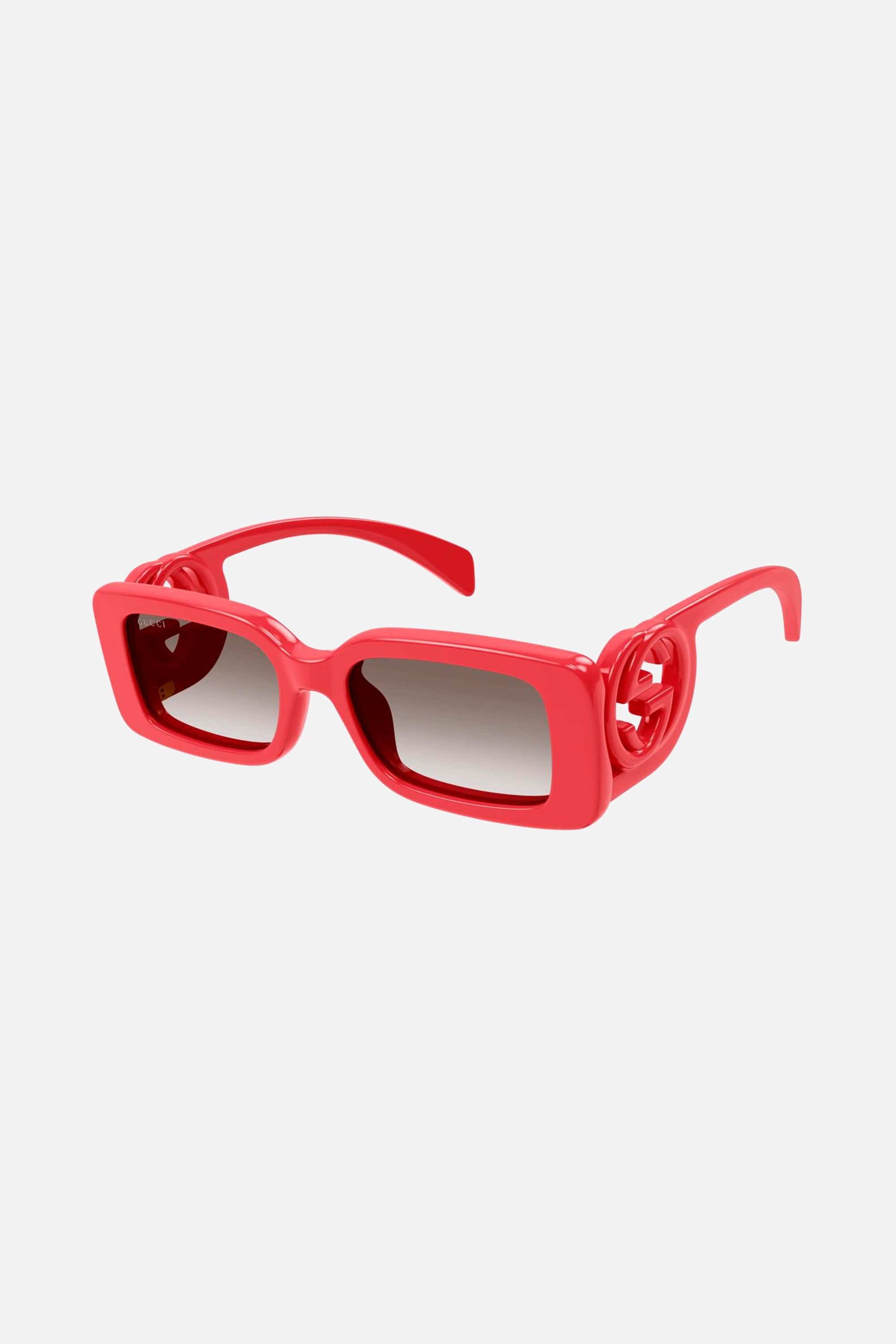 Gucci red bold rectangular sunglasses - Eyewear Club