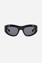 Load image into Gallery viewer, Gigi Studios wrap around black sunglasses
