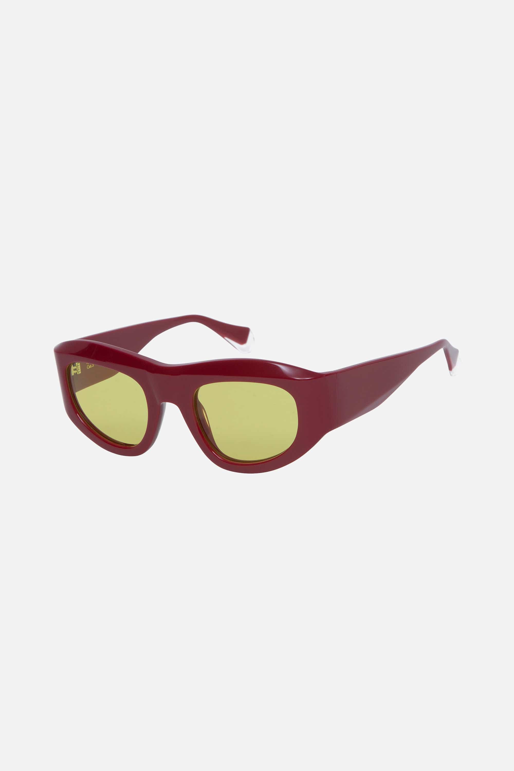 EXCLUSIVE Gigi Studios wrap around red sunglasses - Eyewear Club