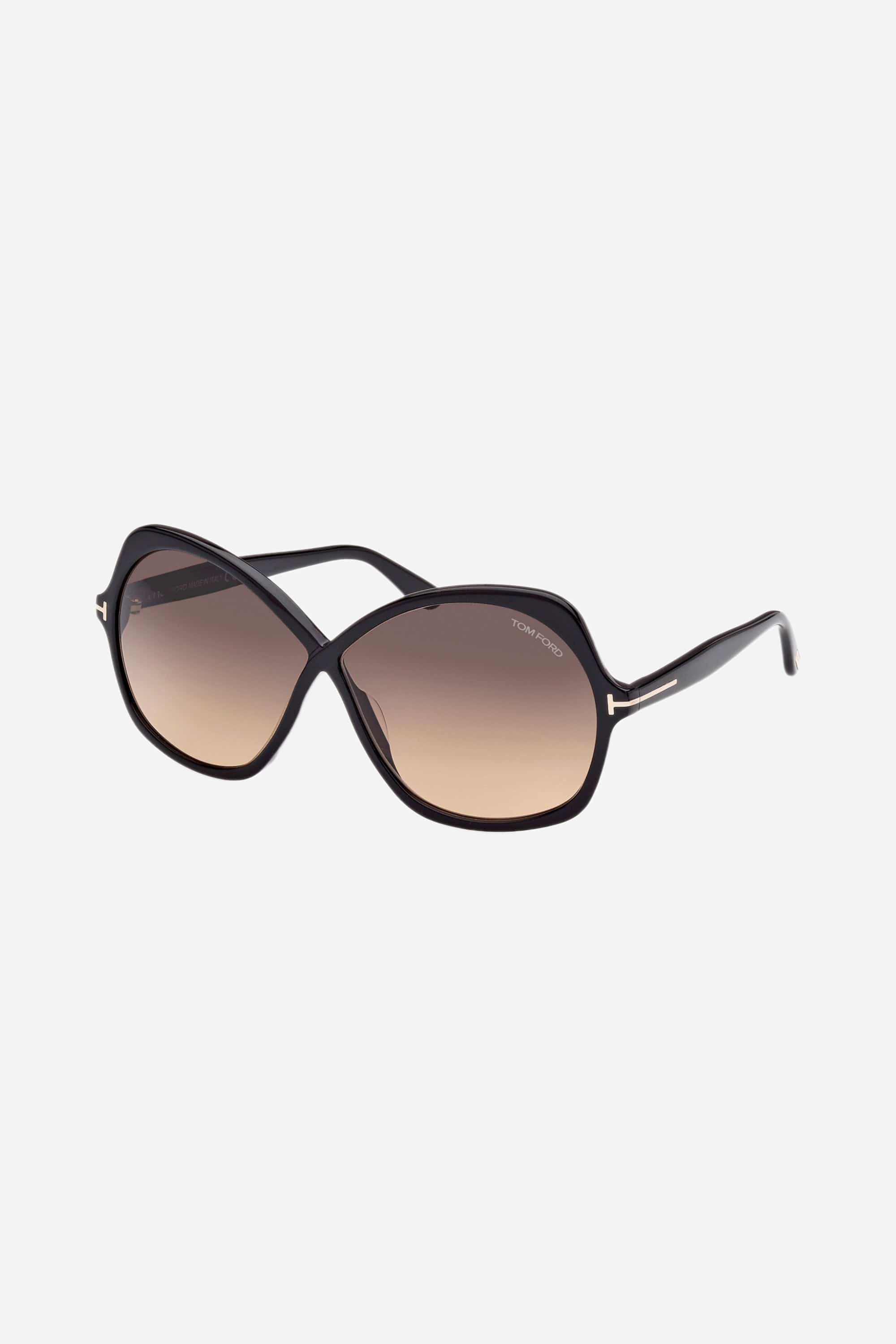Tom Ford Rosemin butterfly shinny black sunglasses - Eyewear Club