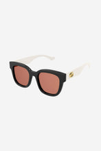 Load image into Gallery viewer, Gucci squared femenine black and ivory sunglasses
