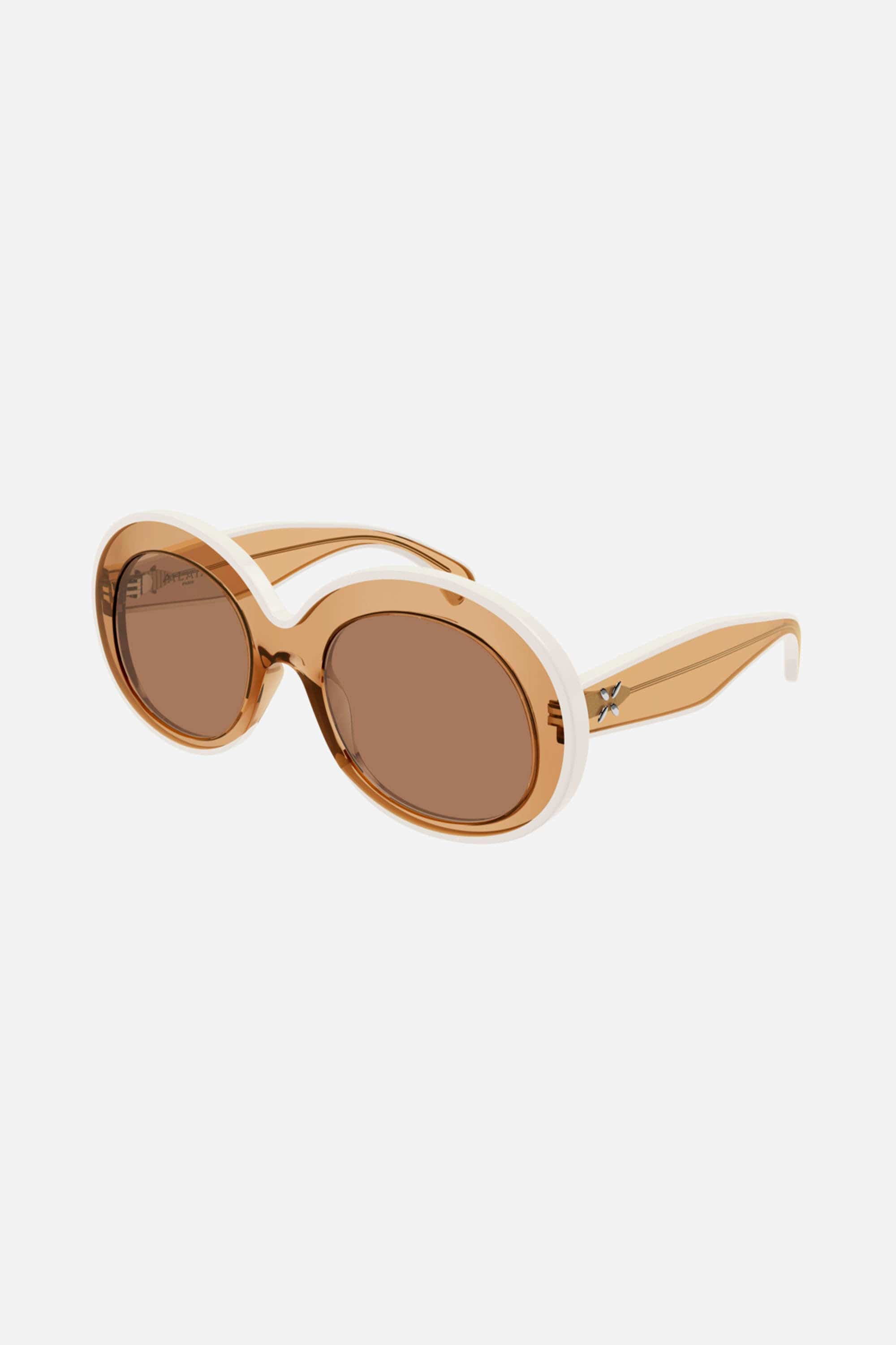 Alaia oval cream and crystal sunglasses - Eyewear Club
