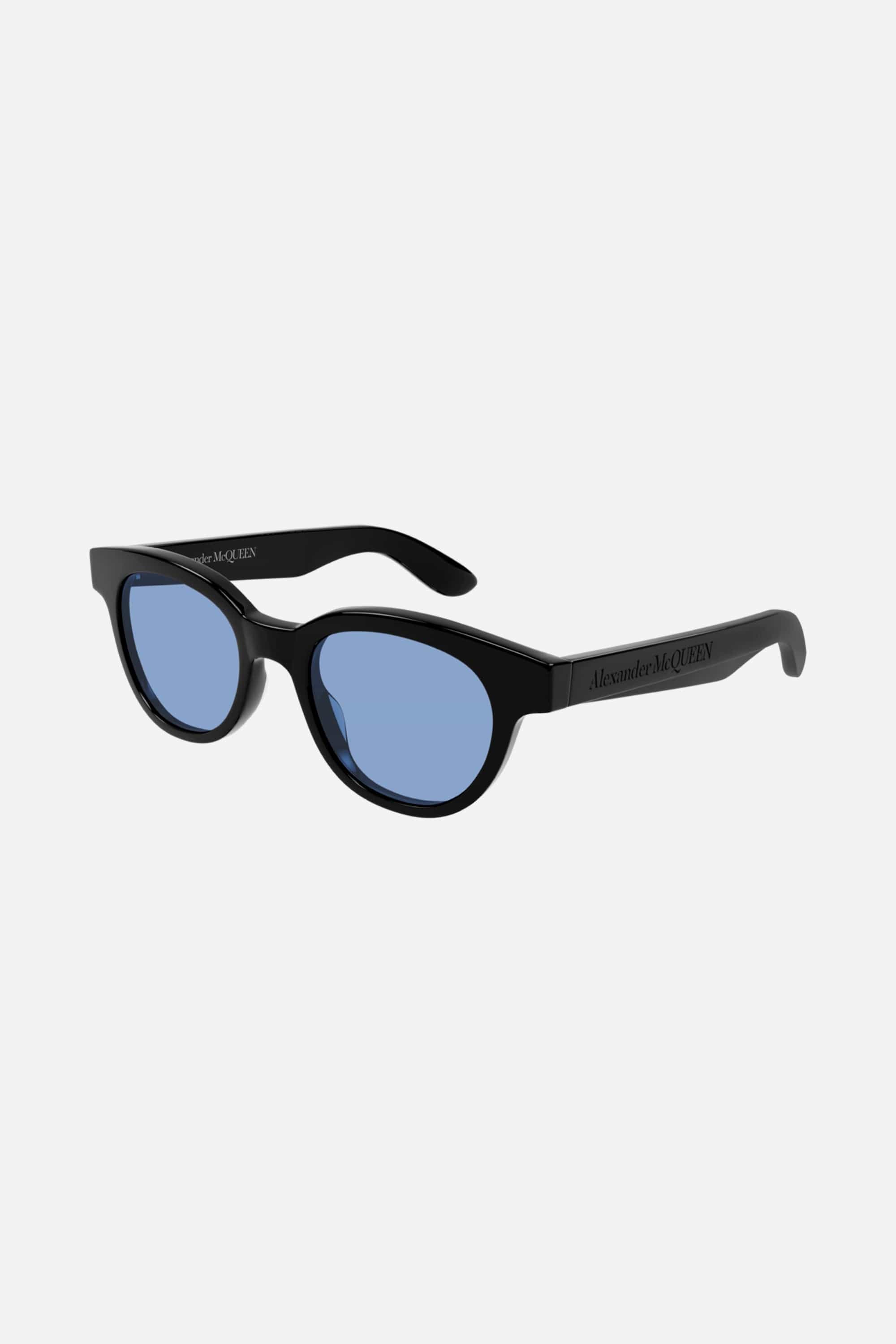 Alexander McQueen black and blue unisex sunglasses - Eyewear Club