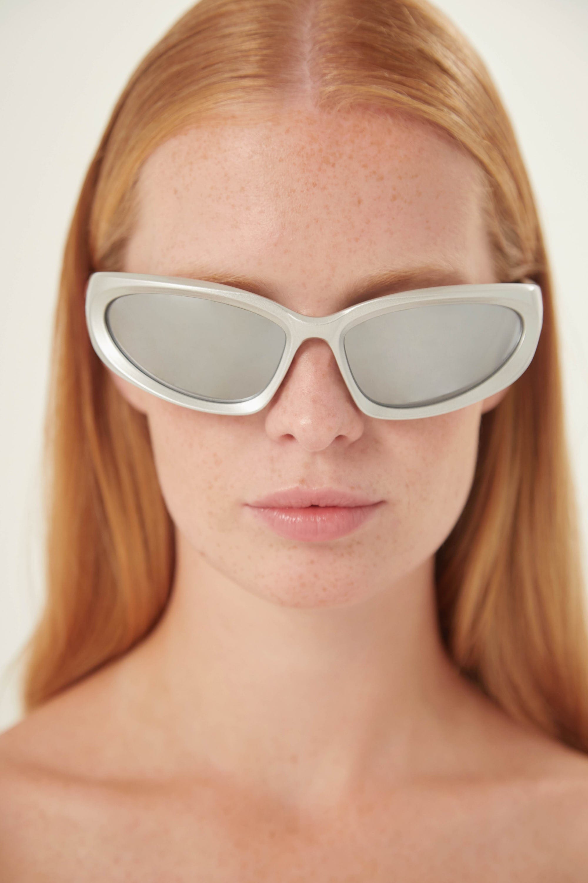 Available October 3rd-Balenciaga swift silver wrap around sunglasses - Eyewear Club