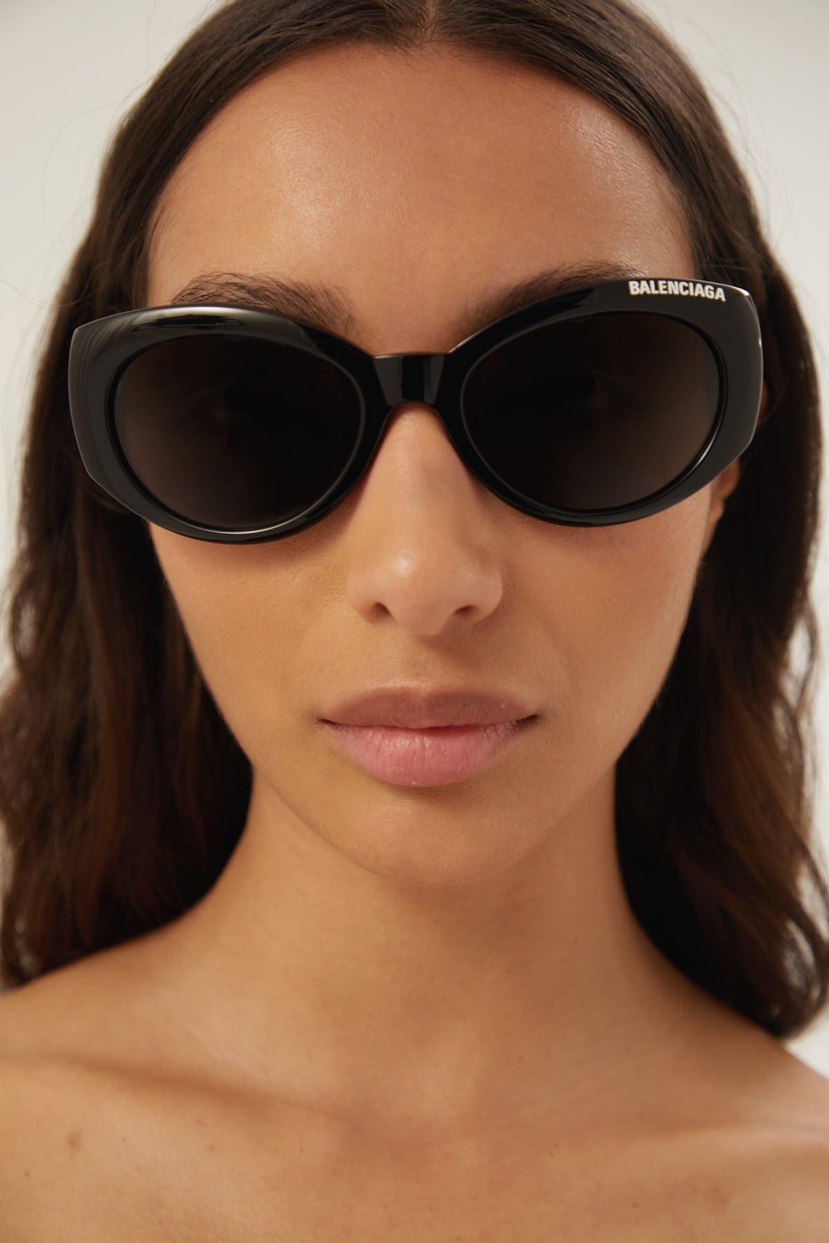 Balenciaga black oval sunglasses - Eyewear Club
