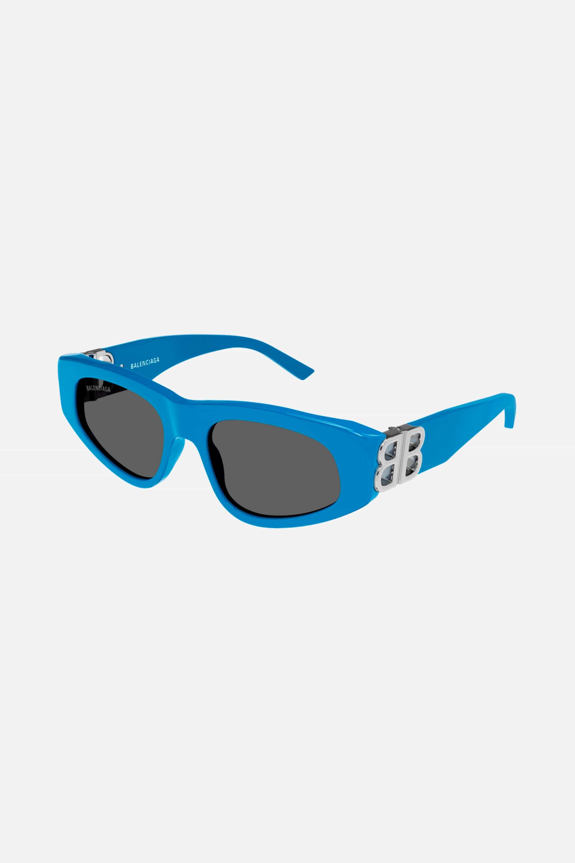 Balenciaga blue and silver cat-eye BB sunglasses - Eyewear Club